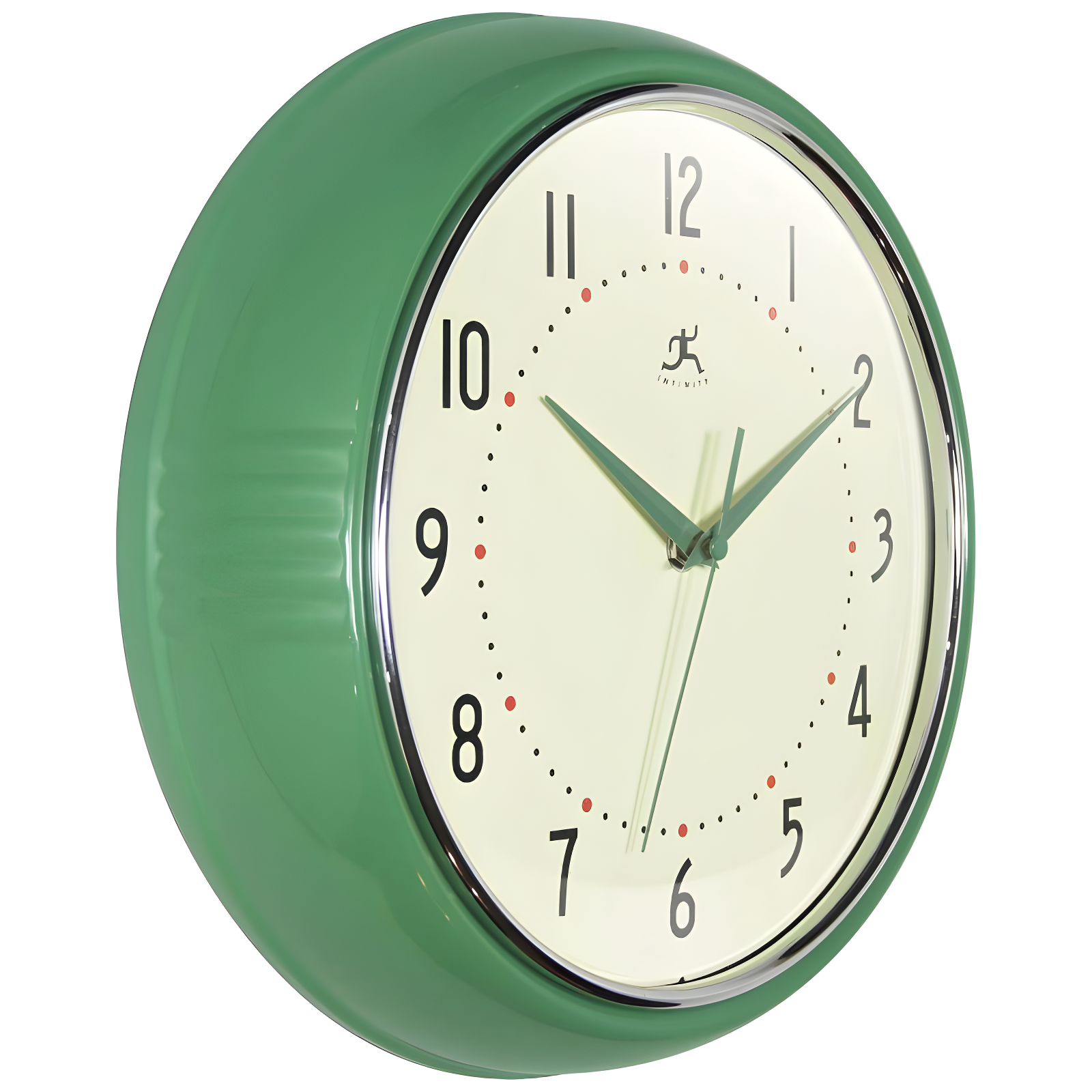 12" Retro Round Green - Infinity Instruments: Silent Sweep, Aluminum Frame, Indoor Use