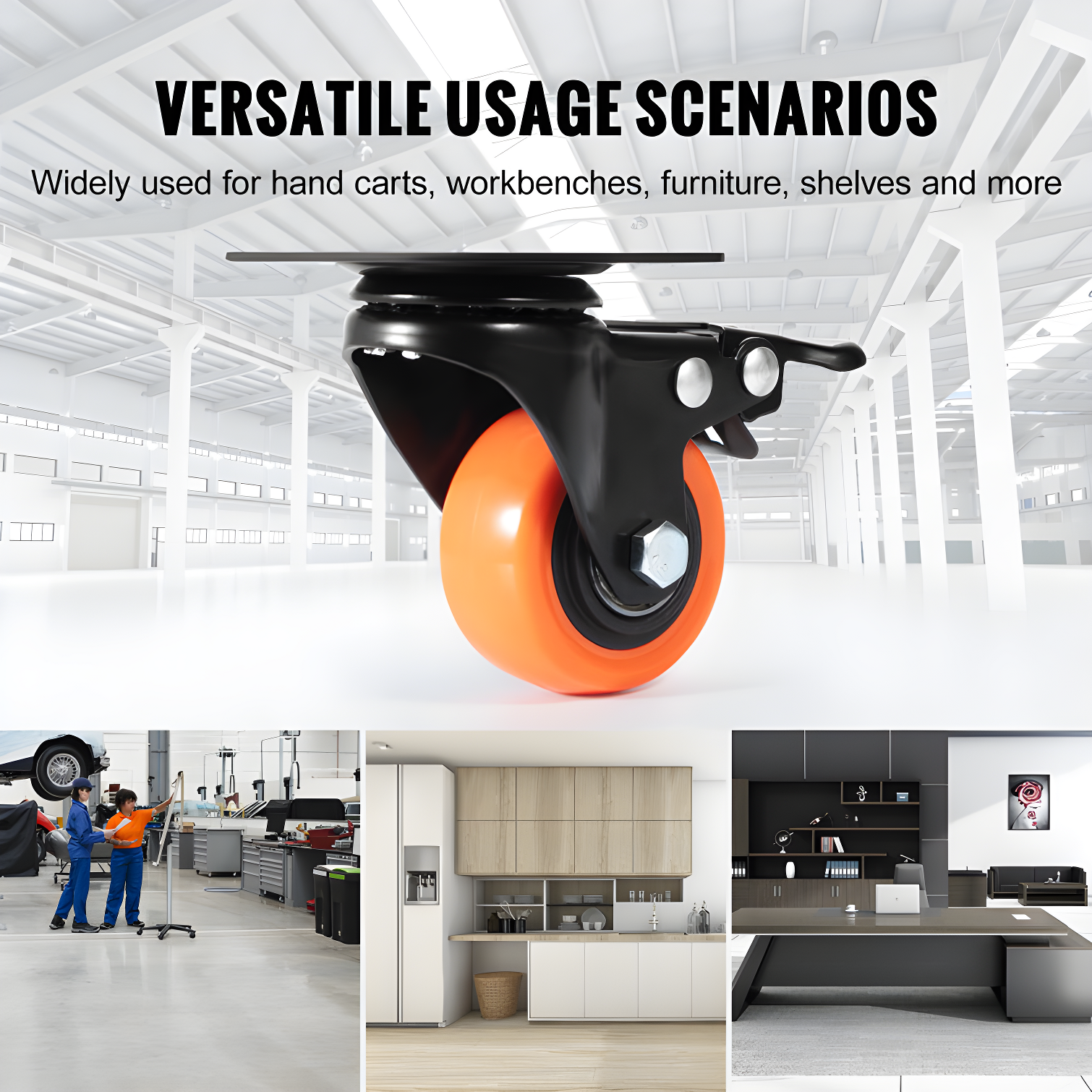 Swivel Plate Casters (Set of 4)