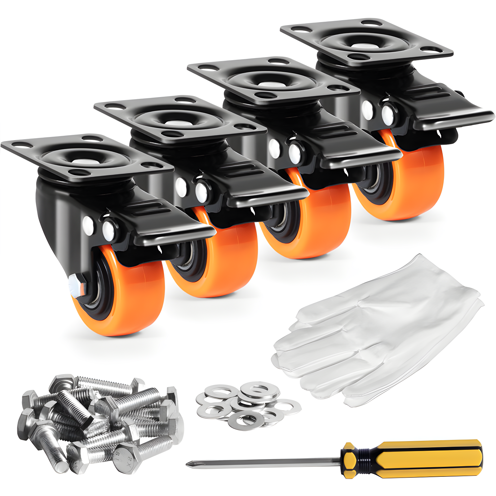 Swivel Plate Casters (Set of 4)