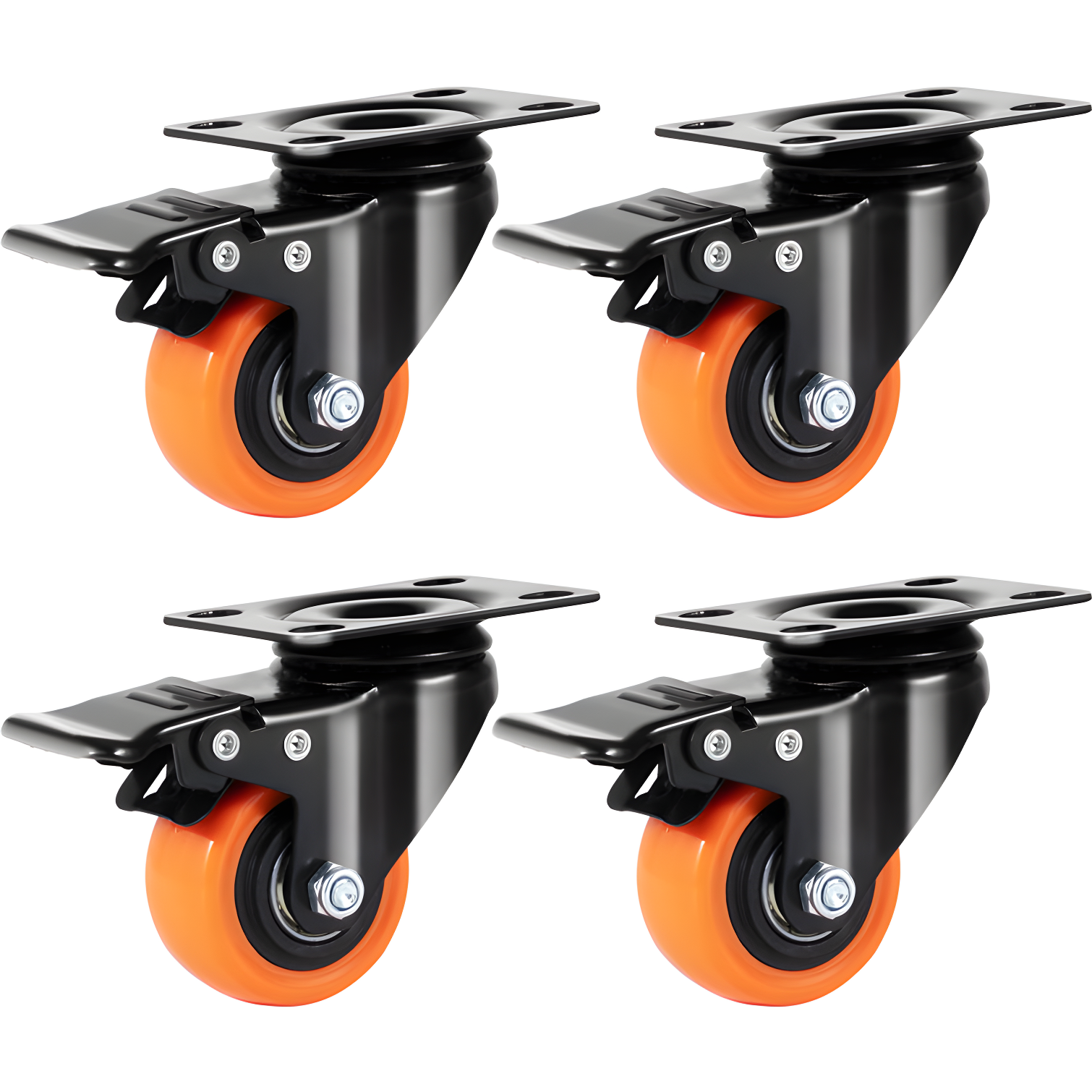 Swivel Plate Casters (Set of 4)