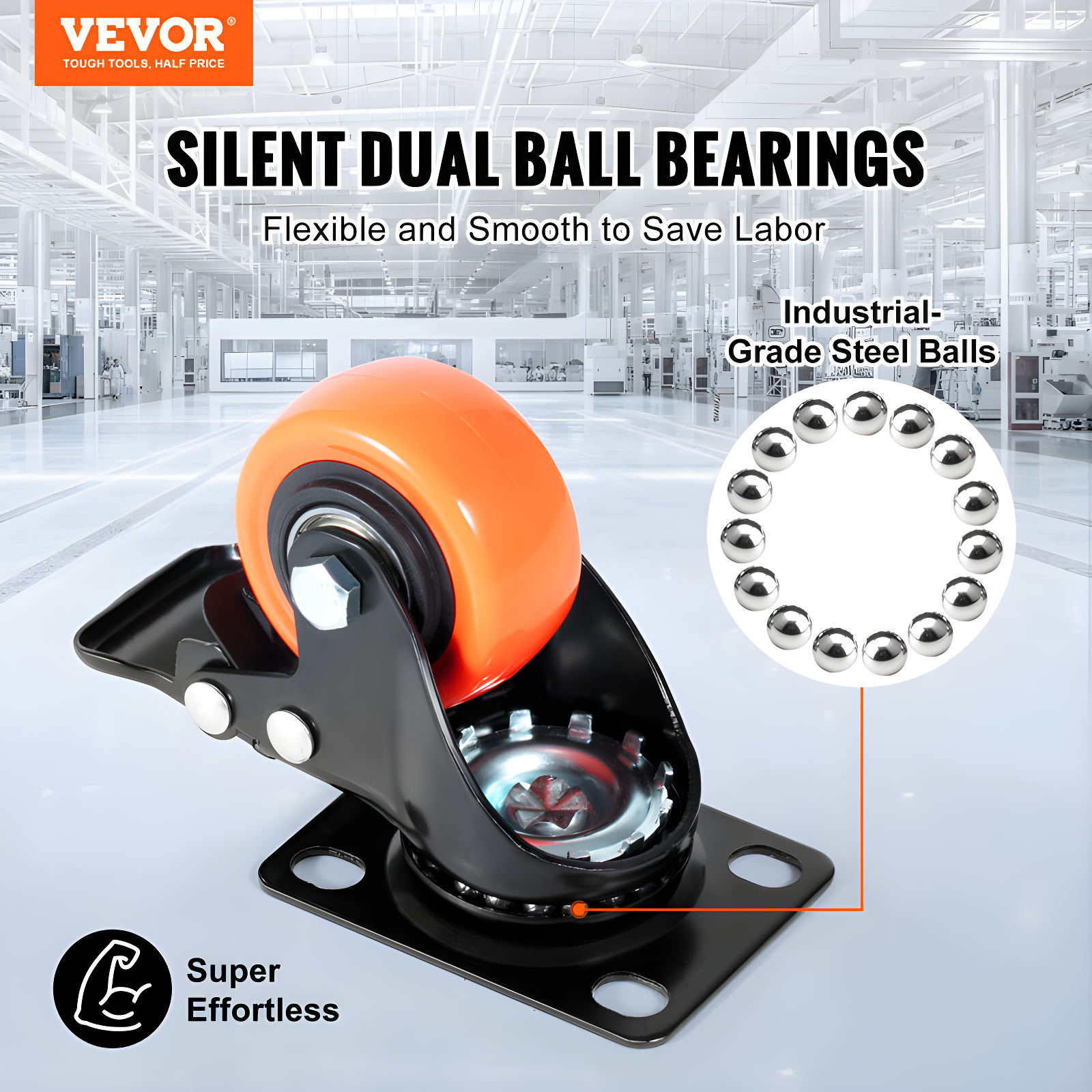 Swivel Plate Casters (Set of 4)