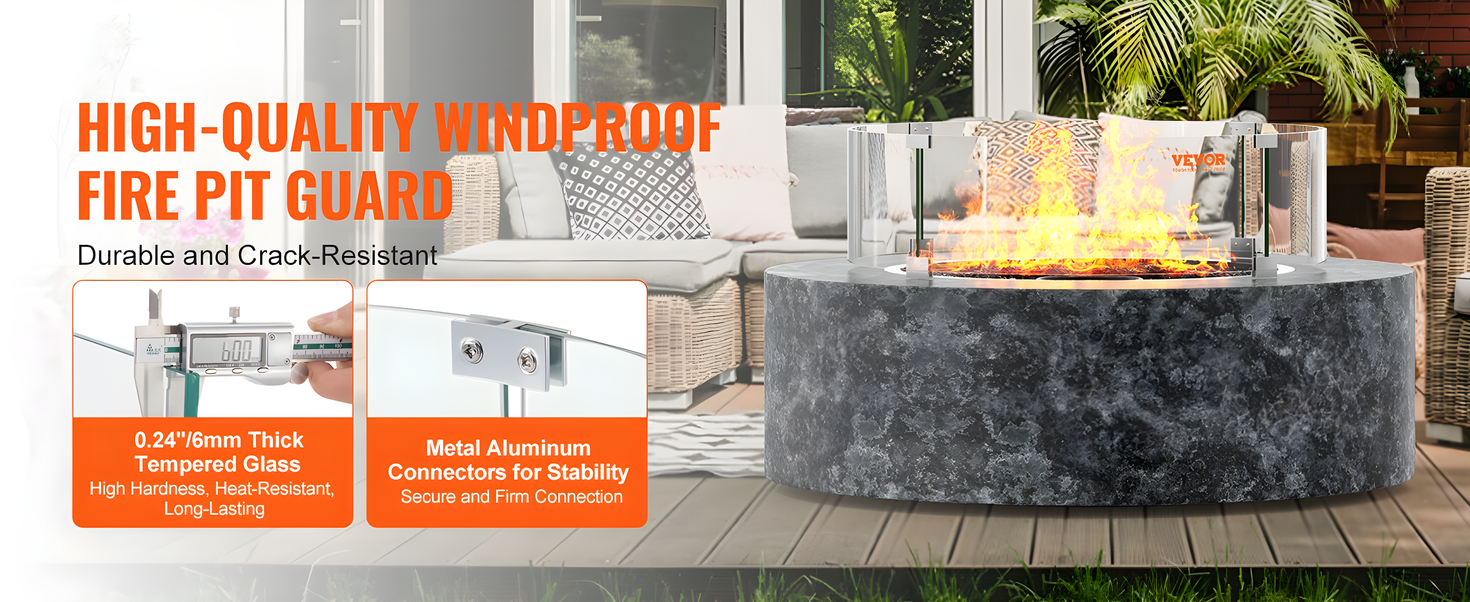 VEVOR Circle Stainless Steel Fire Pit Accessory (Set of 4)