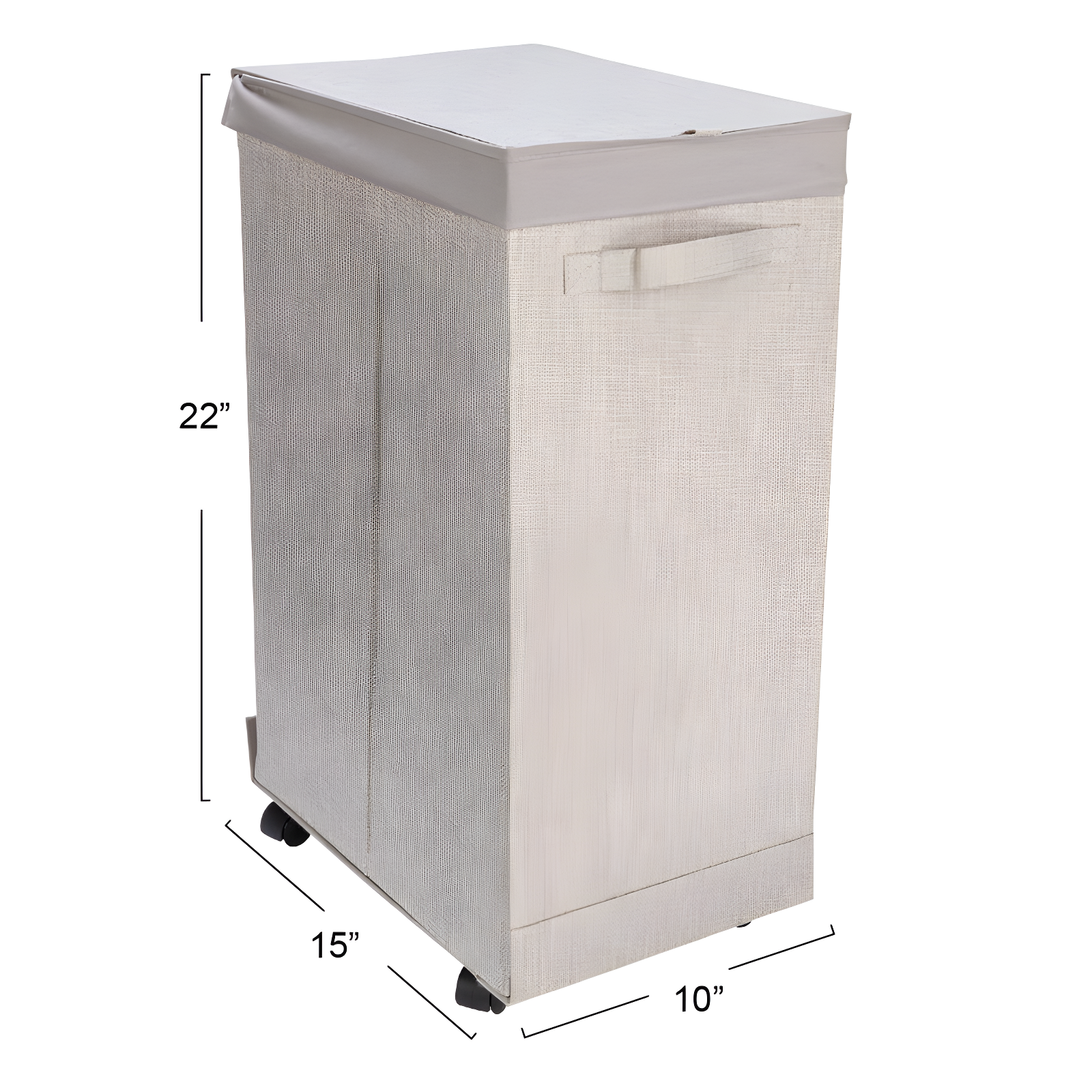 Household Essentials Rolling Laundry Hamper with Handles