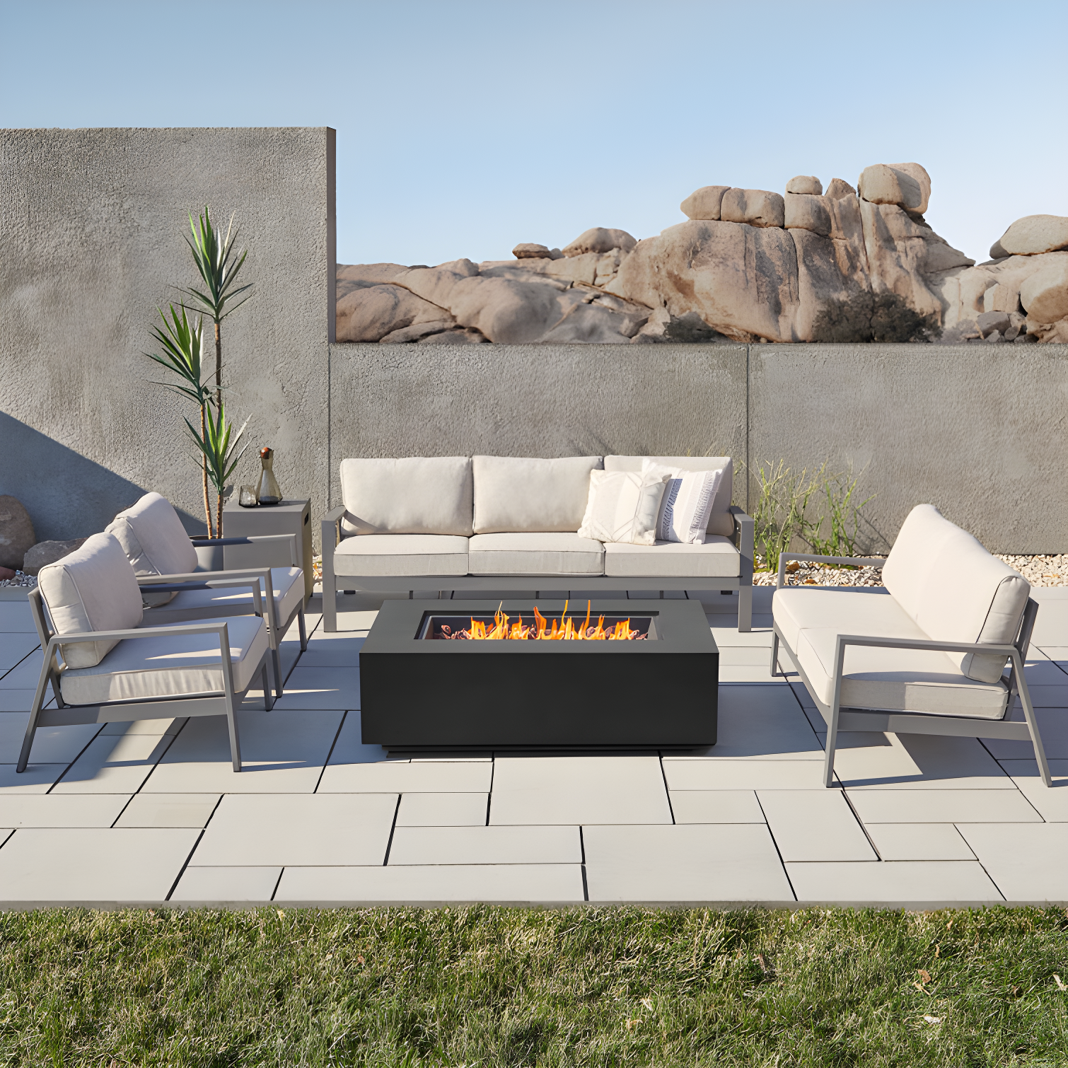 AEGEAN Propane / Natural Gas Outdoor Fire Pit Table