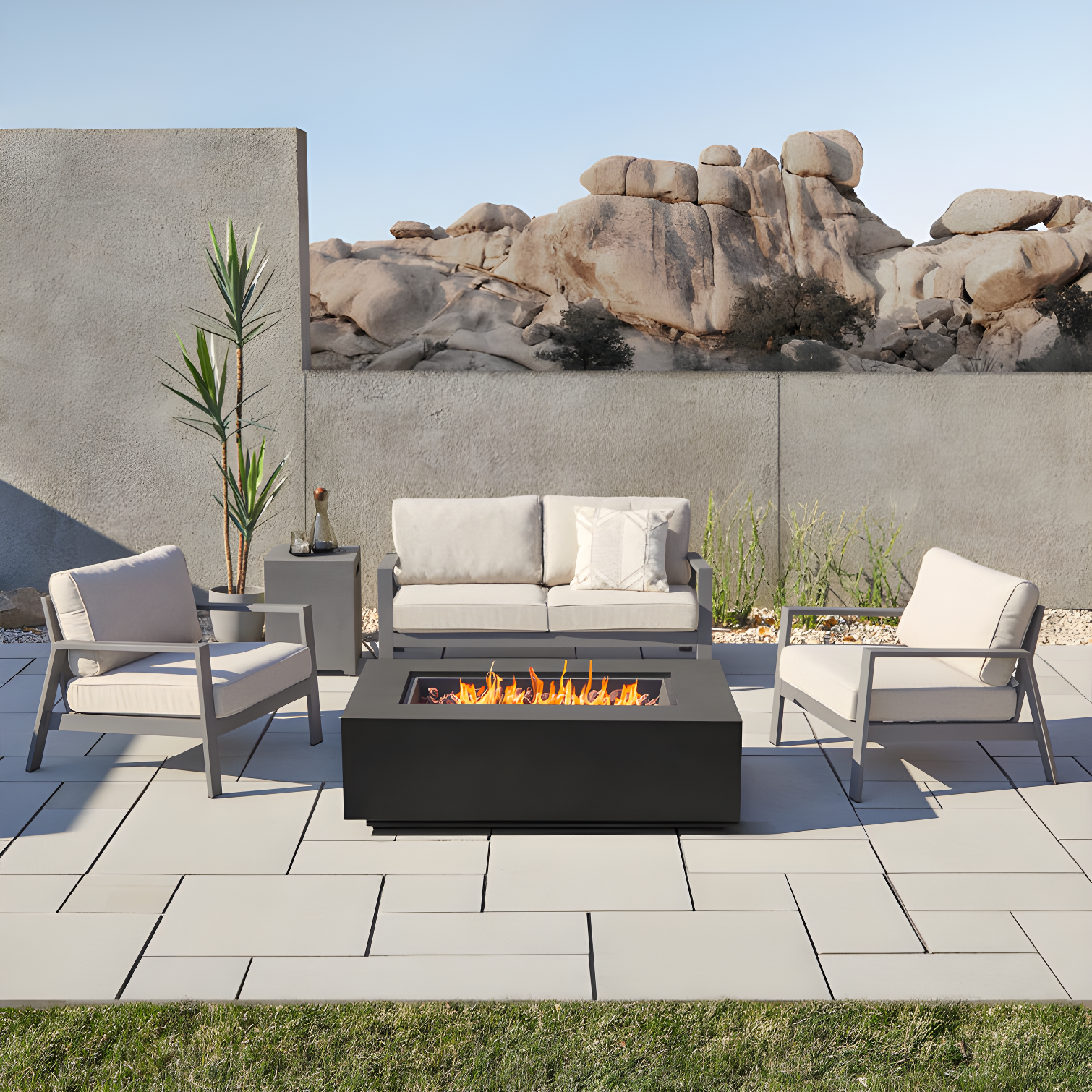 AEGEAN Propane / Natural Gas Outdoor Fire Pit Table