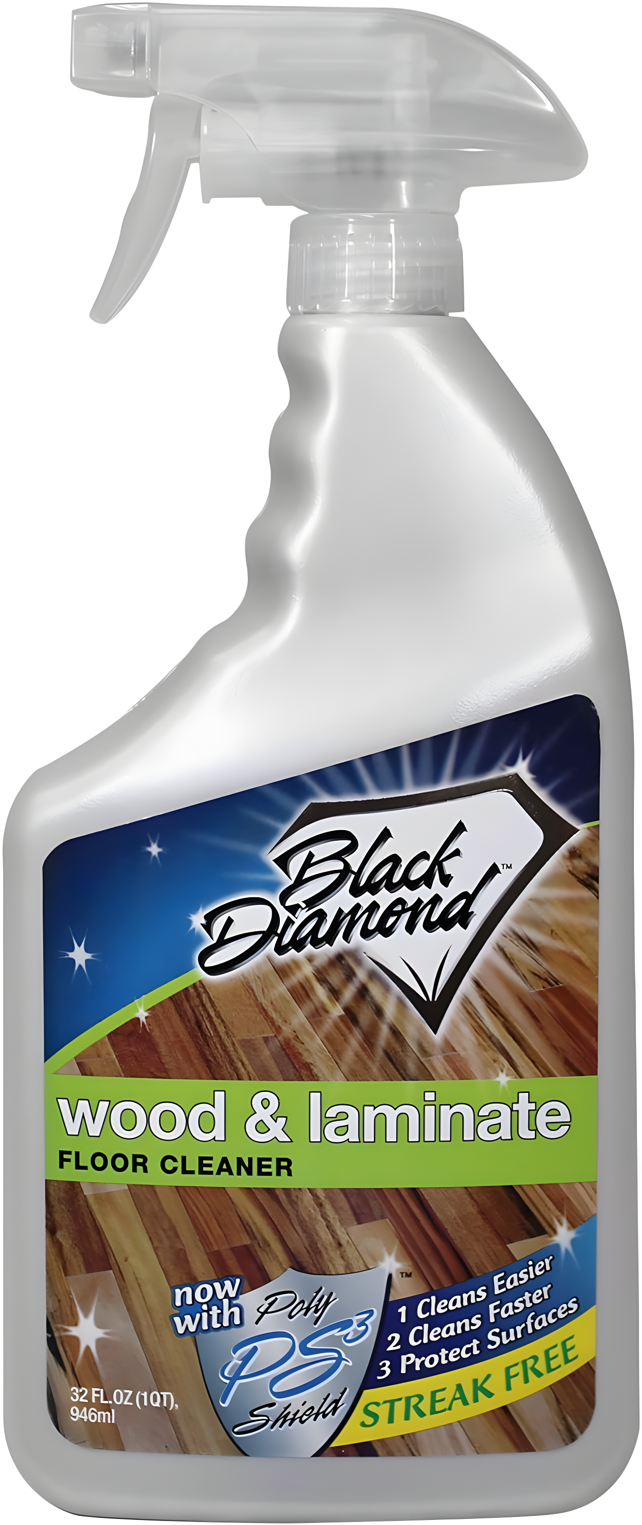 Black Diamond Laminate Floor Cleaner and Hardwood Floor Cleaner Spray - Versatile Solution Safe for Vinyl Floors, Wood Floors, and Engineered Hardwood Floors - 1-Quart.