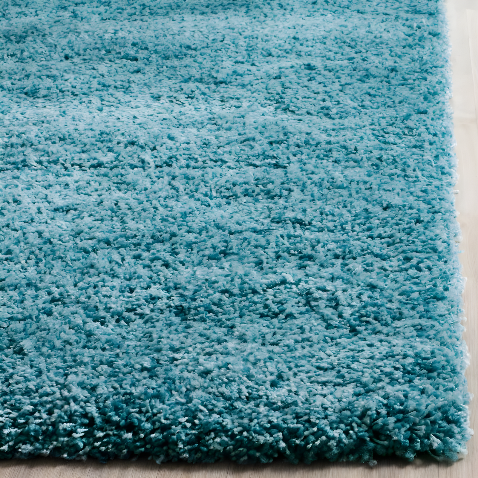 Shag SG151 Power Loomed Area Rug - Turquoise - 4'x4' - Safavieh.