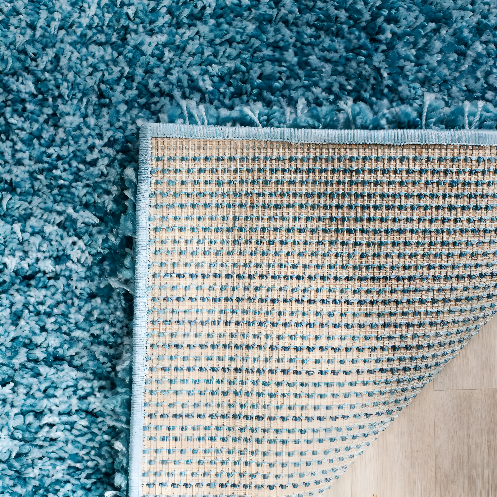 Shag SG151 Power Loomed Area Rug - Turquoise - 4'x4' - Safavieh.