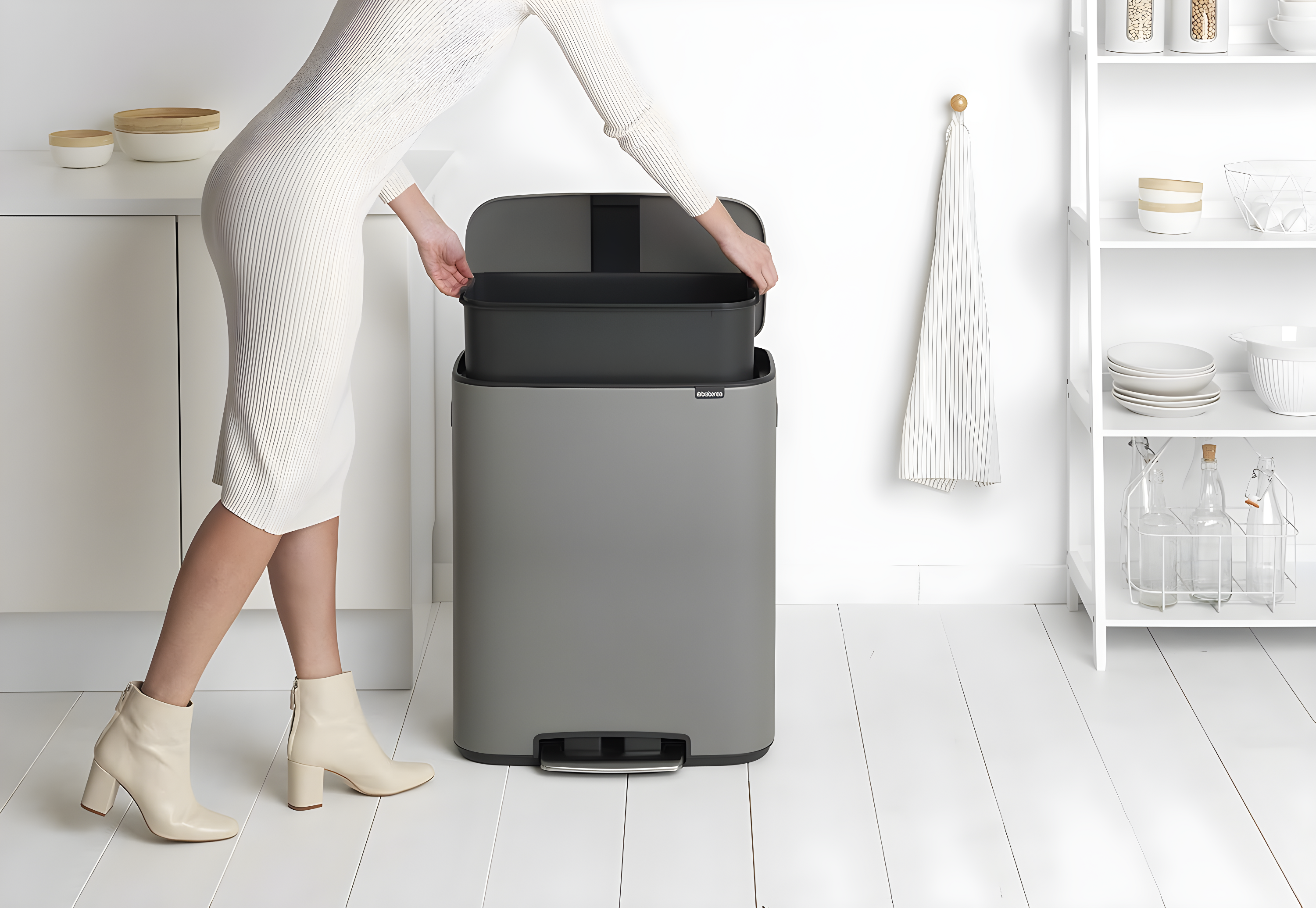 Brabantia Bo Step On Trash Can, 16 Gallon