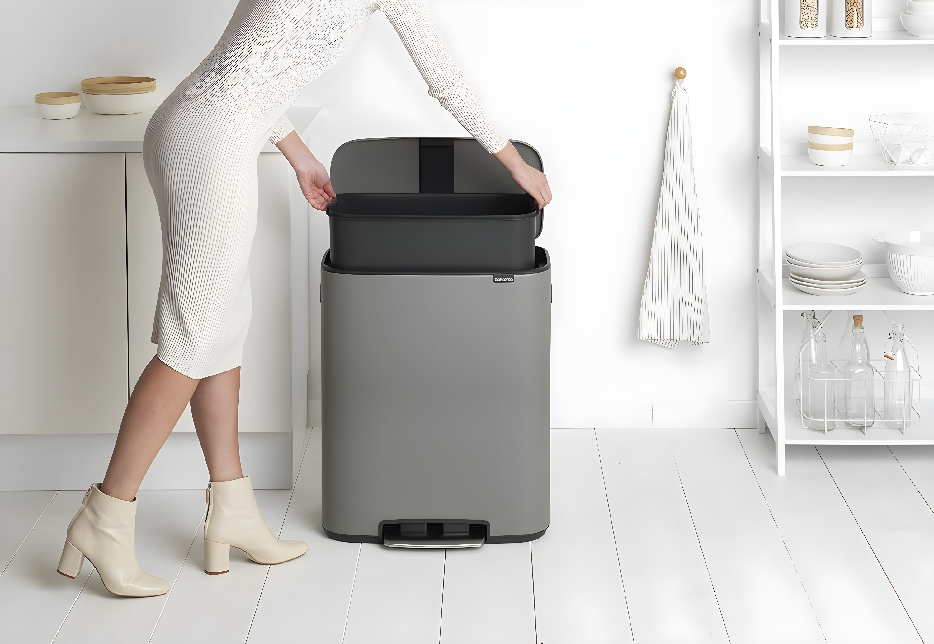 Brabantia Bo Step On Trash Can, 16 Gallon