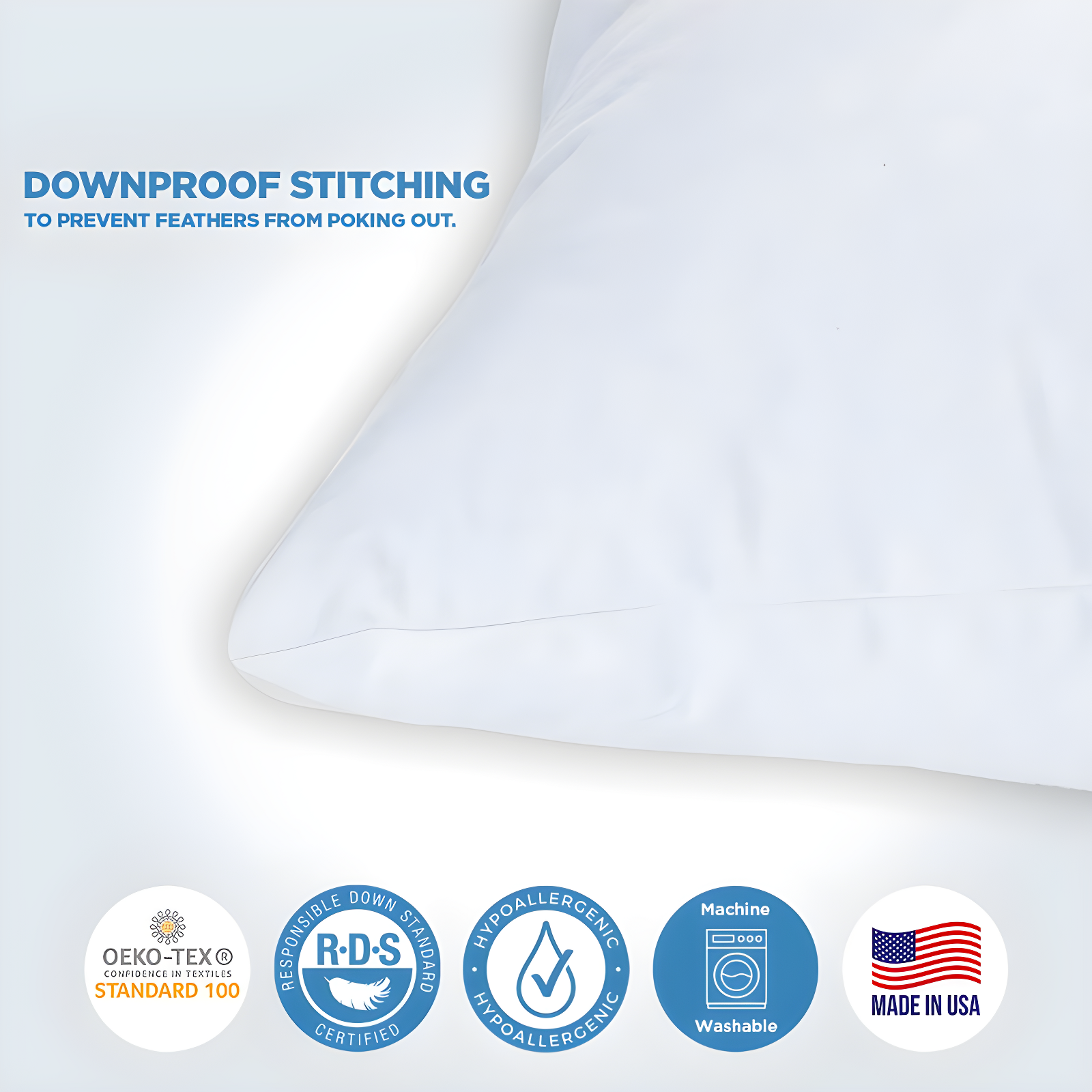 ComfyDown 95% Feather 5% Down Rectangle Decorative Pillow Insert Sham Stuffer