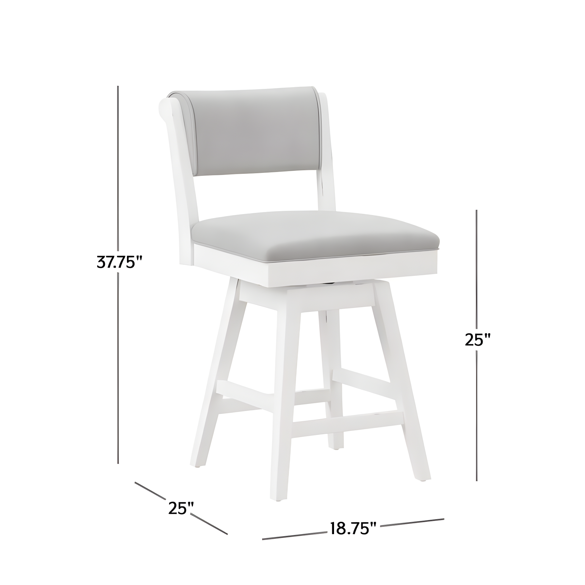 Clarion Counter Height Barstool Height Swivel with Footrest, Fog Gray Seat - Hillsdale Furniture