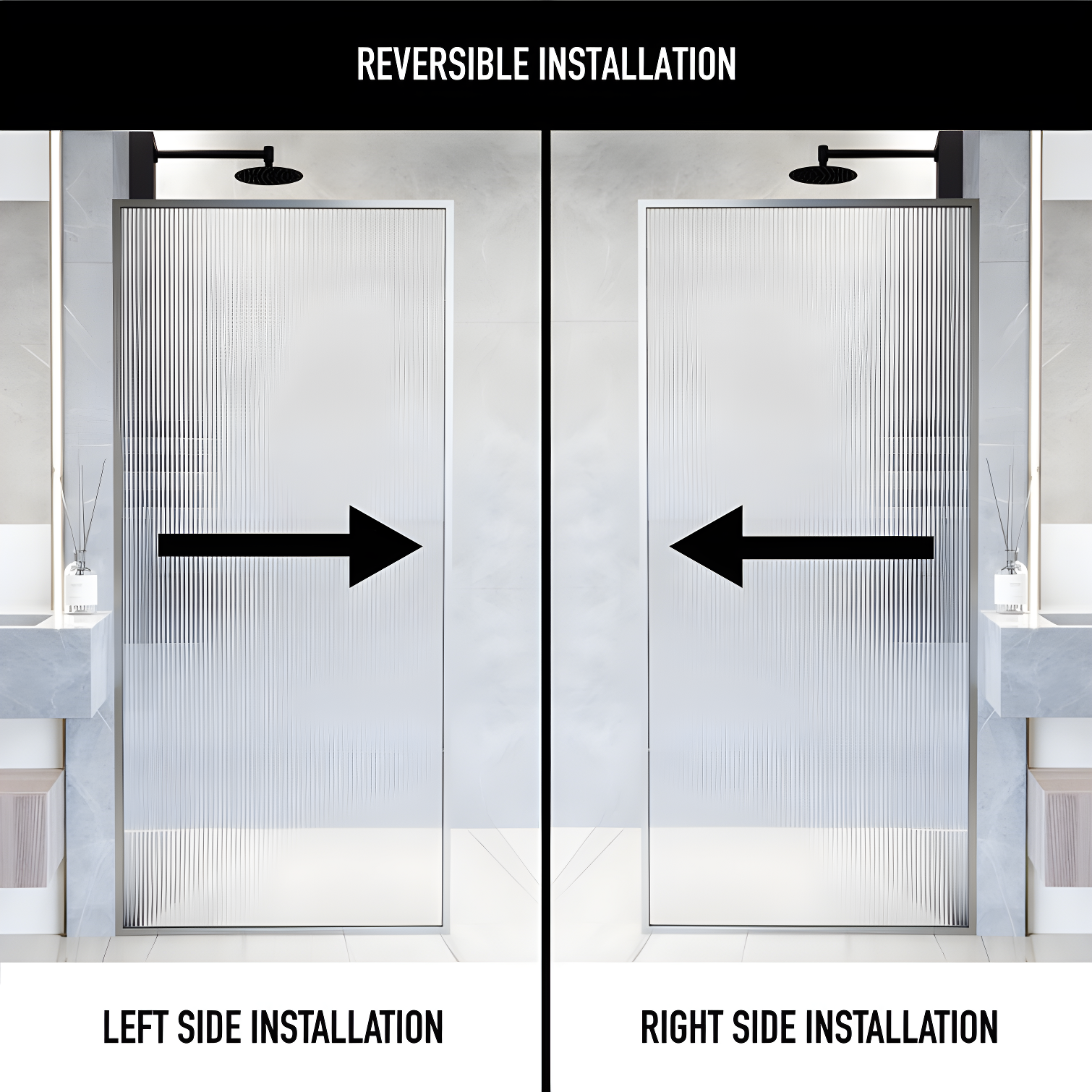 Meridian 34" W x 74" H Fixed Framed Shower Screen with 3/8" Glass