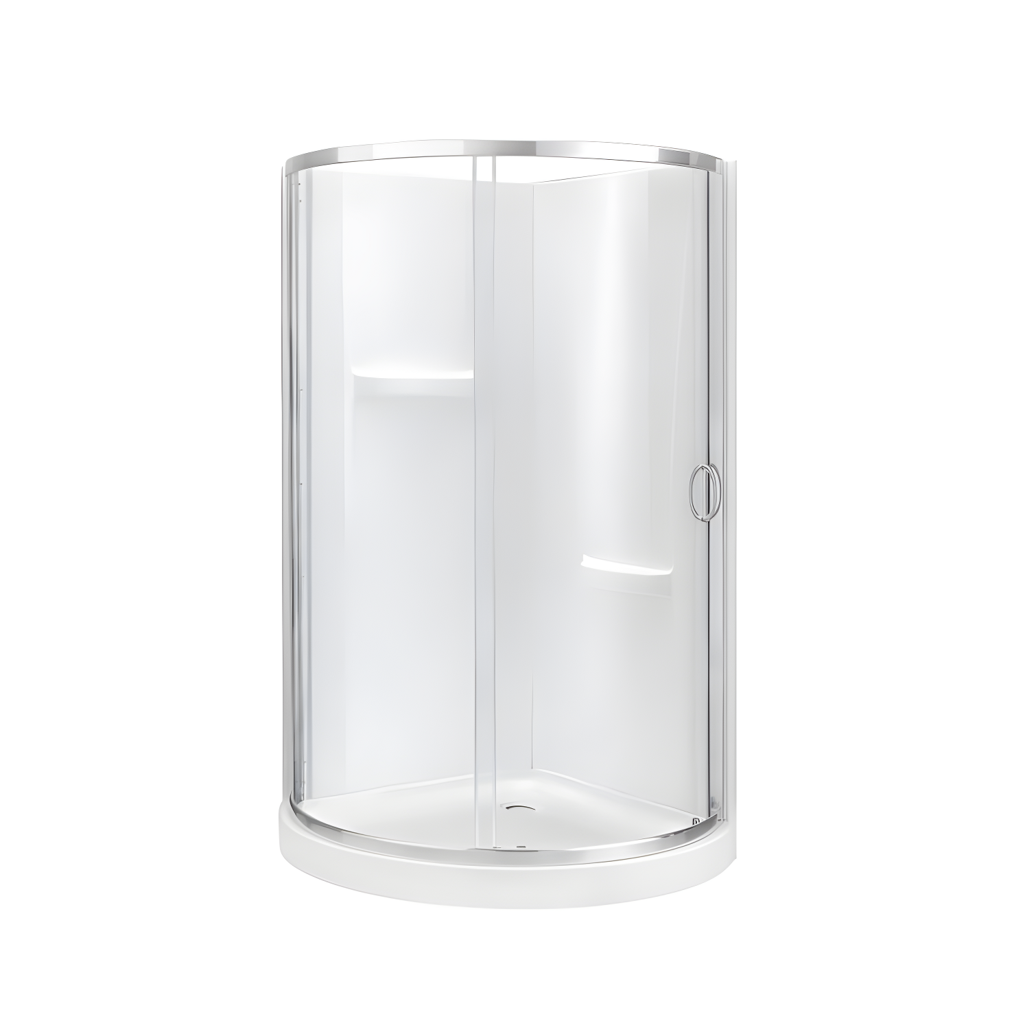 OVE Decors Breeze 33 in. Framed Round Shower Kit w/ Clear Glass, Base, Wall