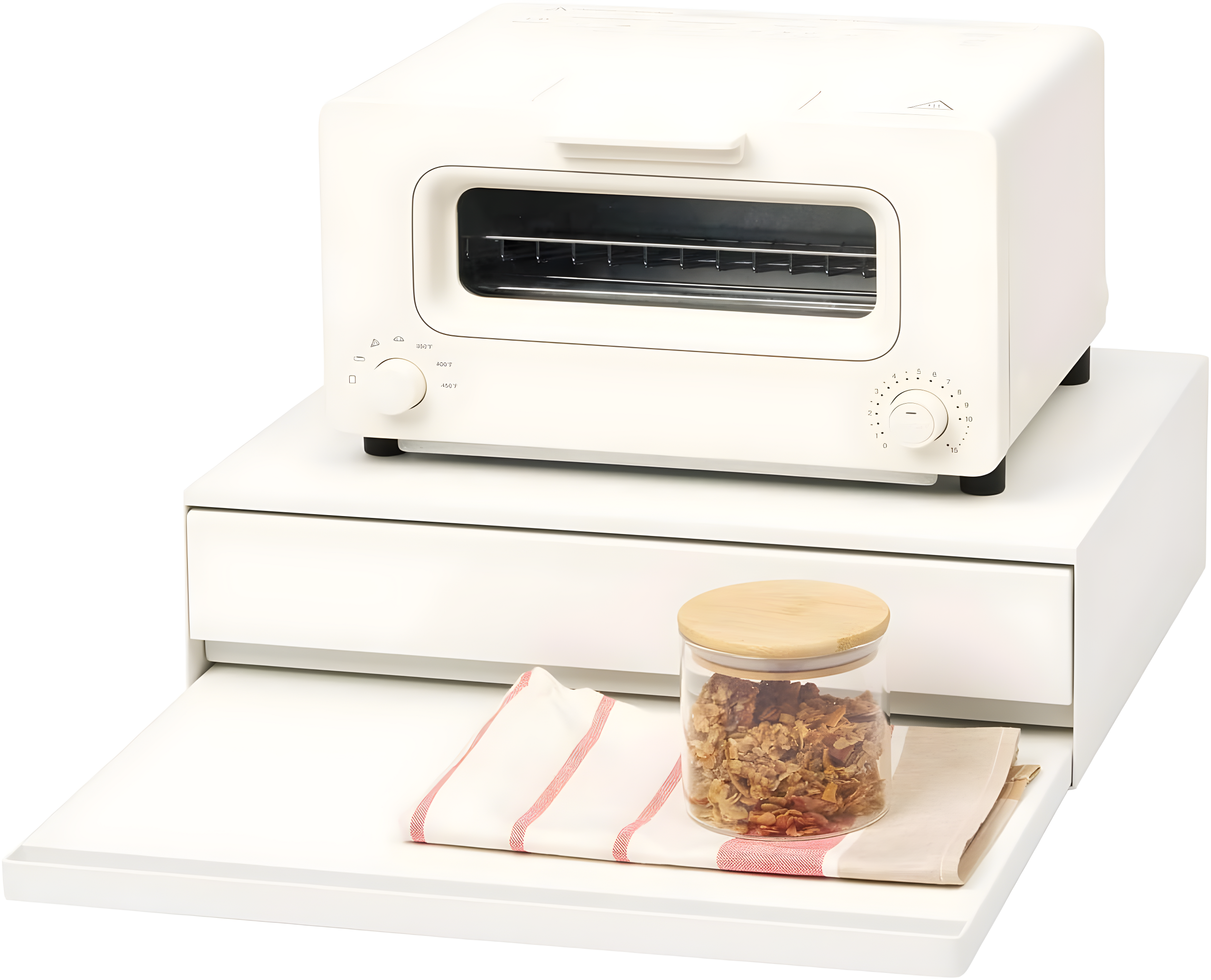 Yamazaki Home Yamazaki Home Countertop Drawer With Pull-Out Shelf, Steel, Holds 37 Lbs