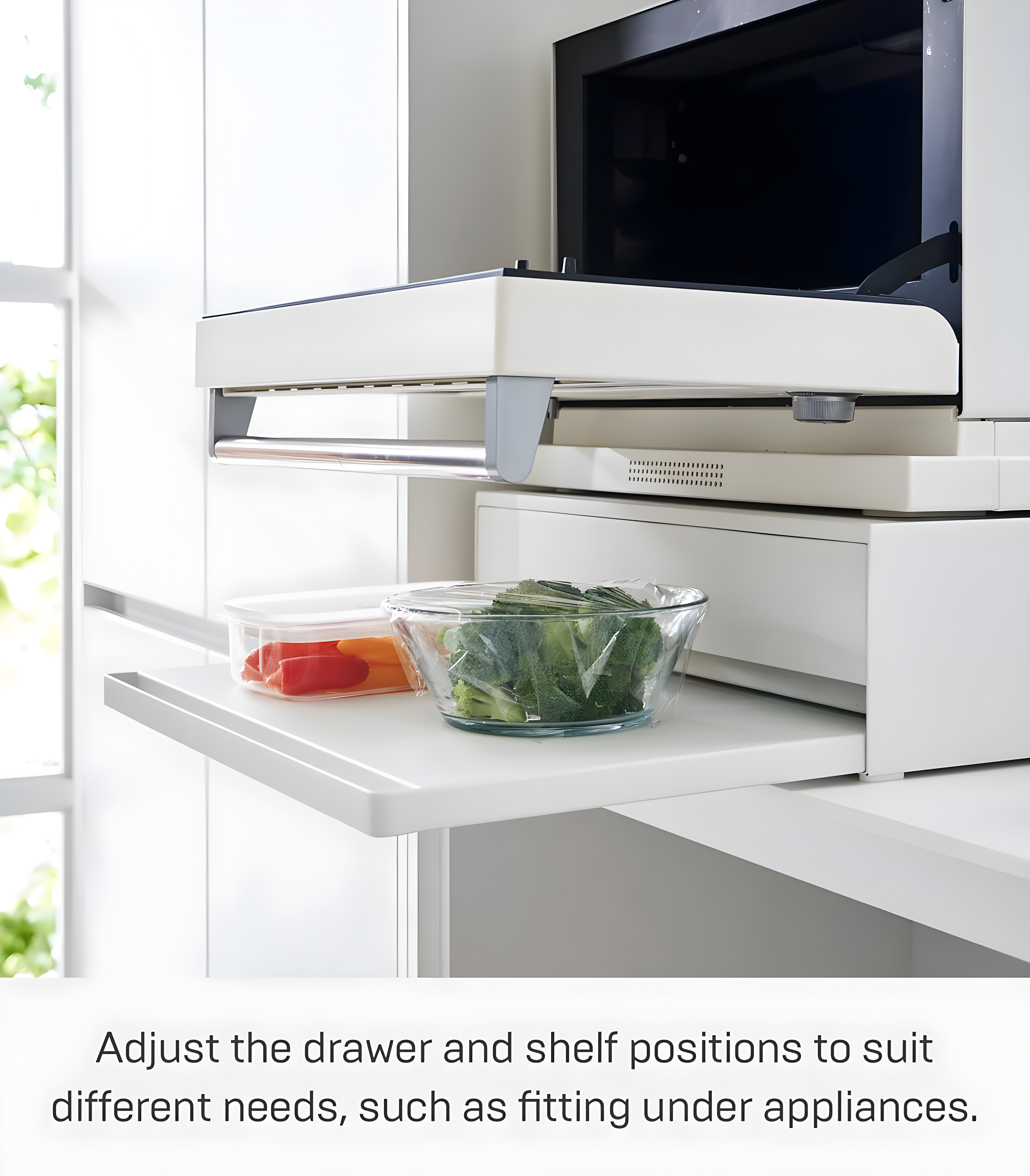 Yamazaki Home Yamazaki Home Countertop Drawer With Pull-Out Shelf, Steel, Holds 37 Lbs