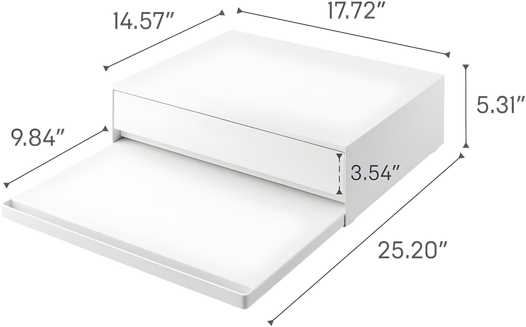 Yamazaki Home Yamazaki Home Countertop Drawer With Pull-Out Shelf, Steel, Holds 37 Lbs