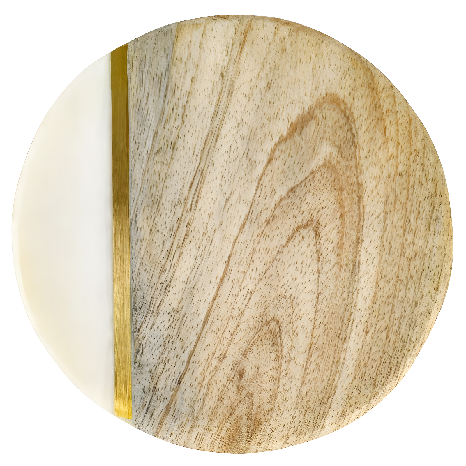 Laurie Gates Laurie Gates White Marble And Mango Wood Round 4 Piece Coaster Set (Set of 4)