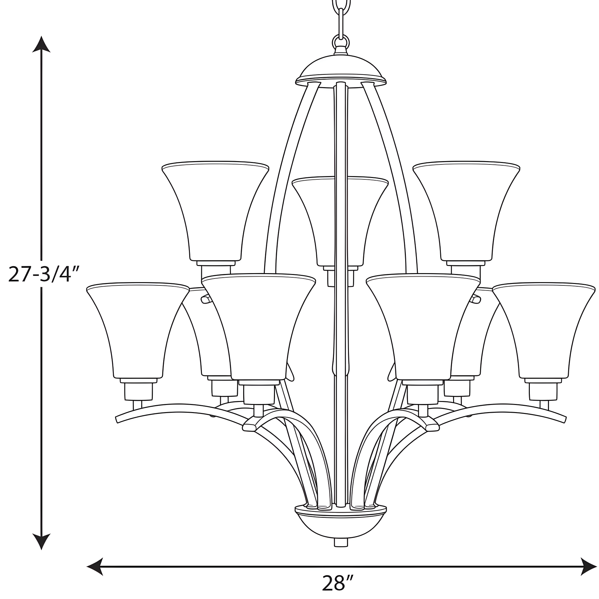 Joy Collection Nine-Light, Two-Tier Chandelier