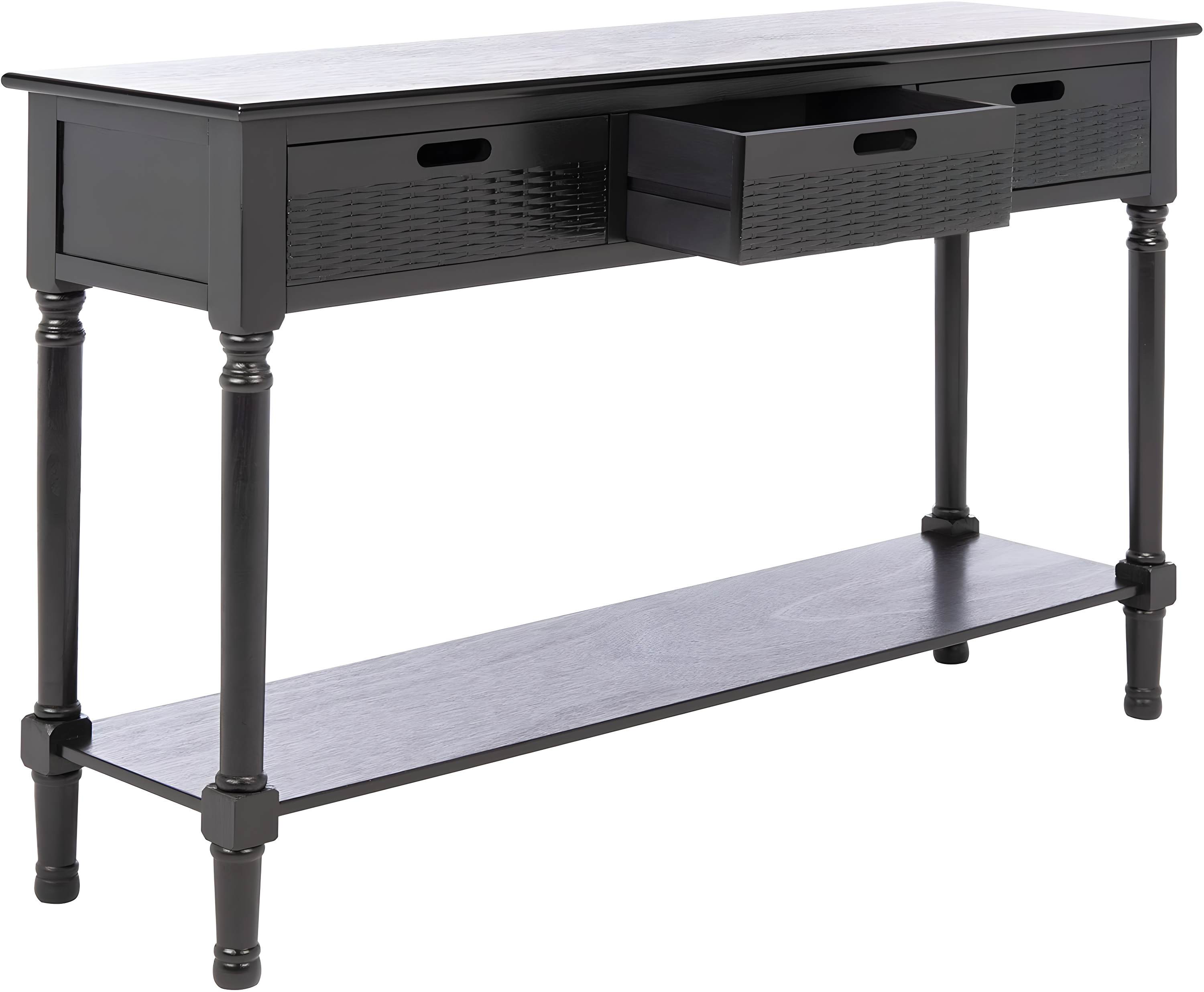 Landers 3 Drawer Console Table - CNS5711B - Black - Safavieh