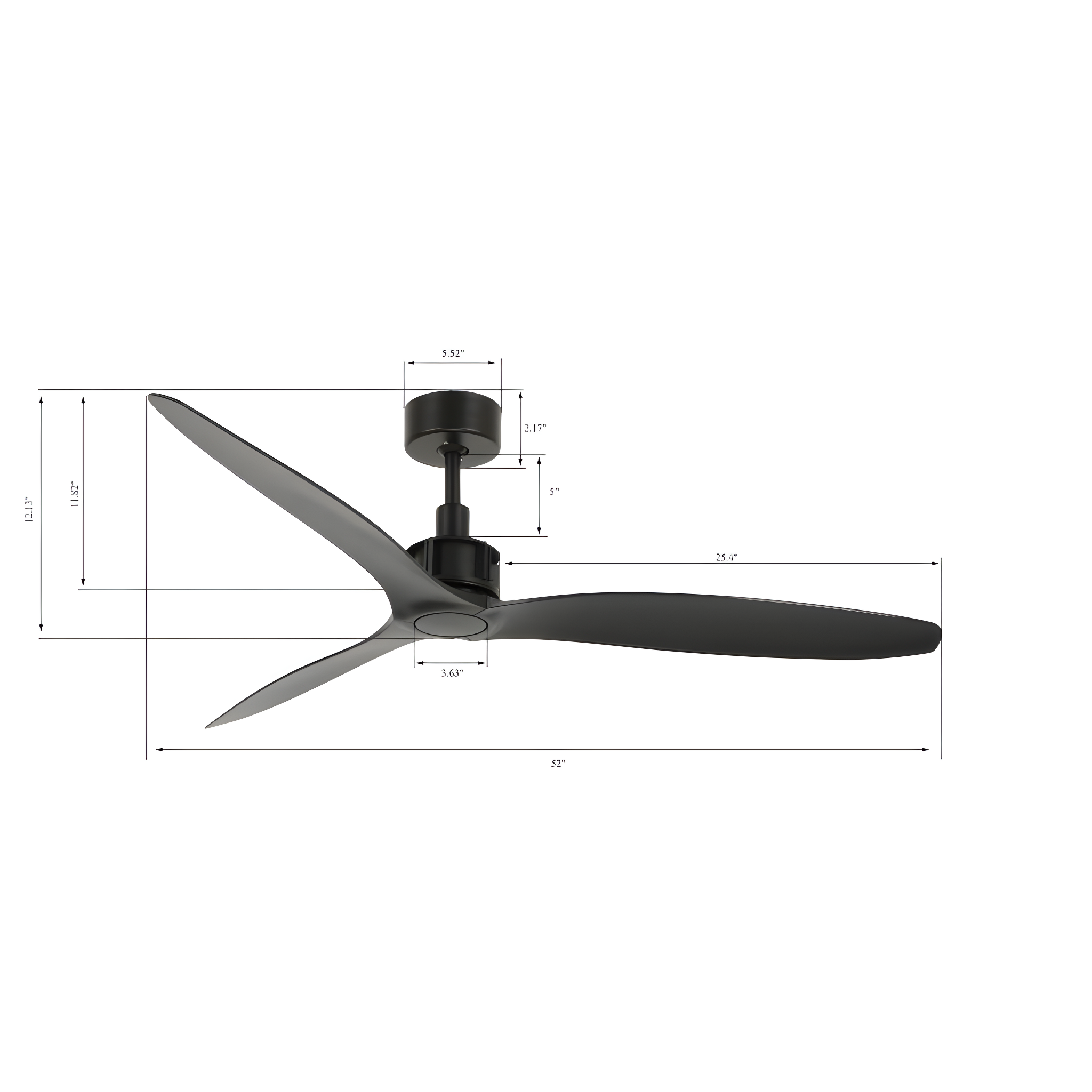 Zelda 52'' 3 Blade Ceiling Fan