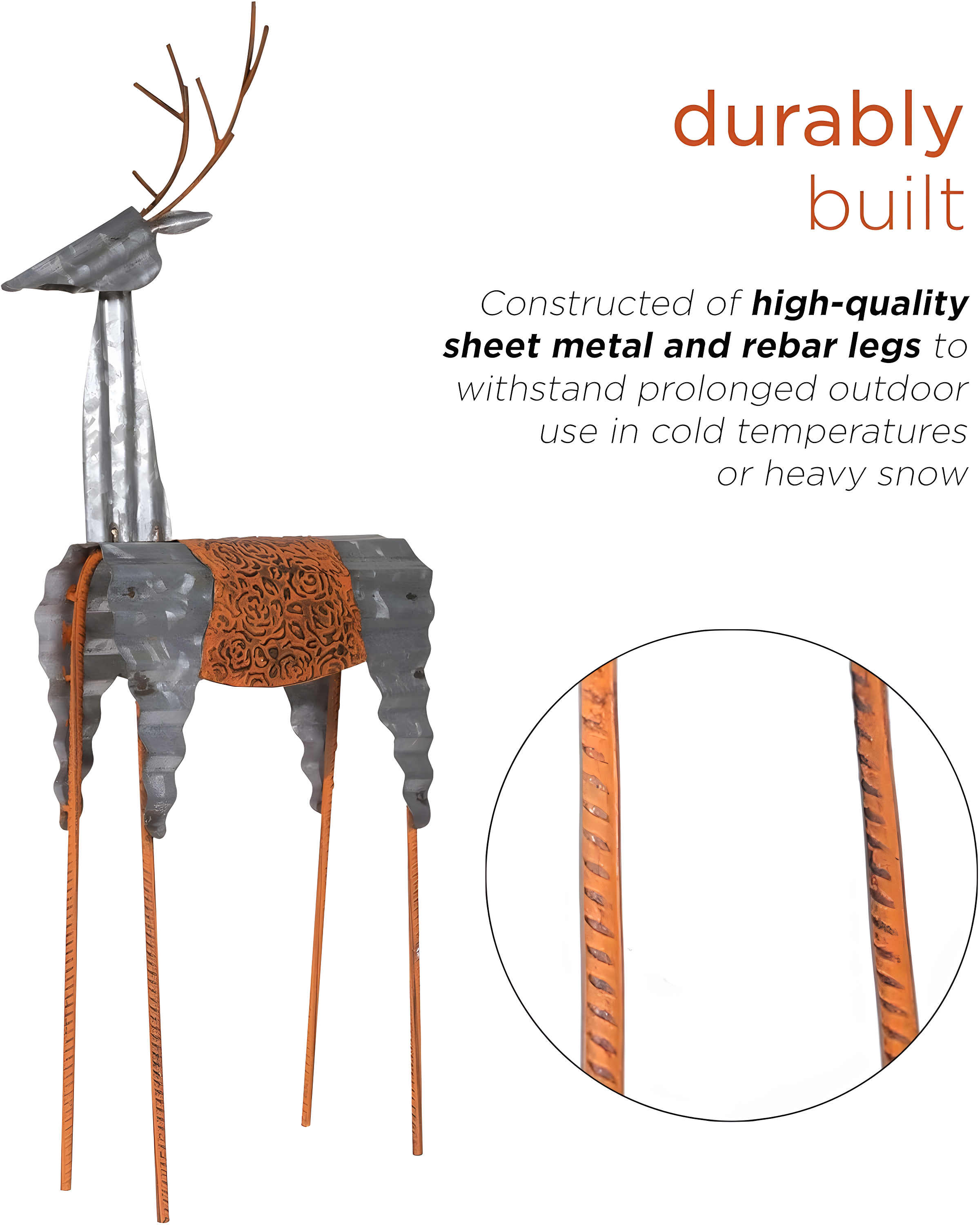 Alpine Corporation Sheet Metal Reindeer Decor