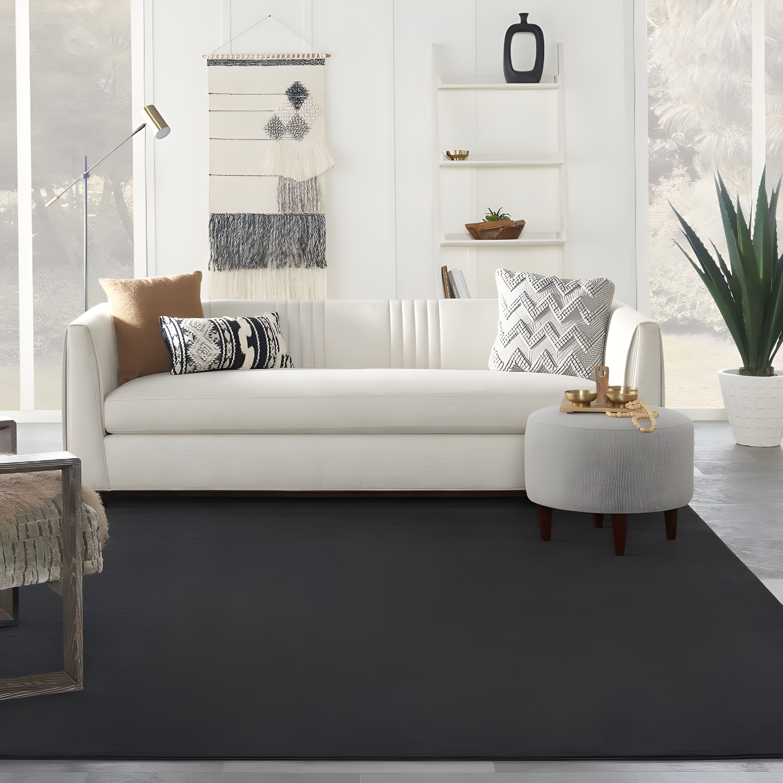 Nourison Essentials Easy Care Indoor Outdoor Area Rug - Black 8' x 11'