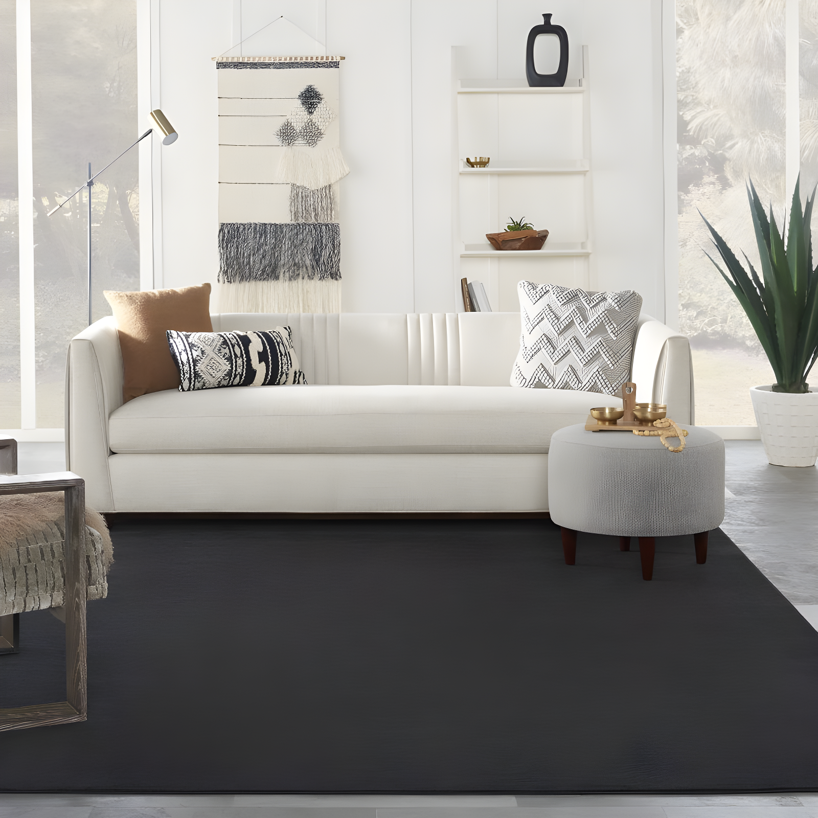 Nourison Essentials Easy Care Indoor Outdoor Area Rug - Black 8' x 11'