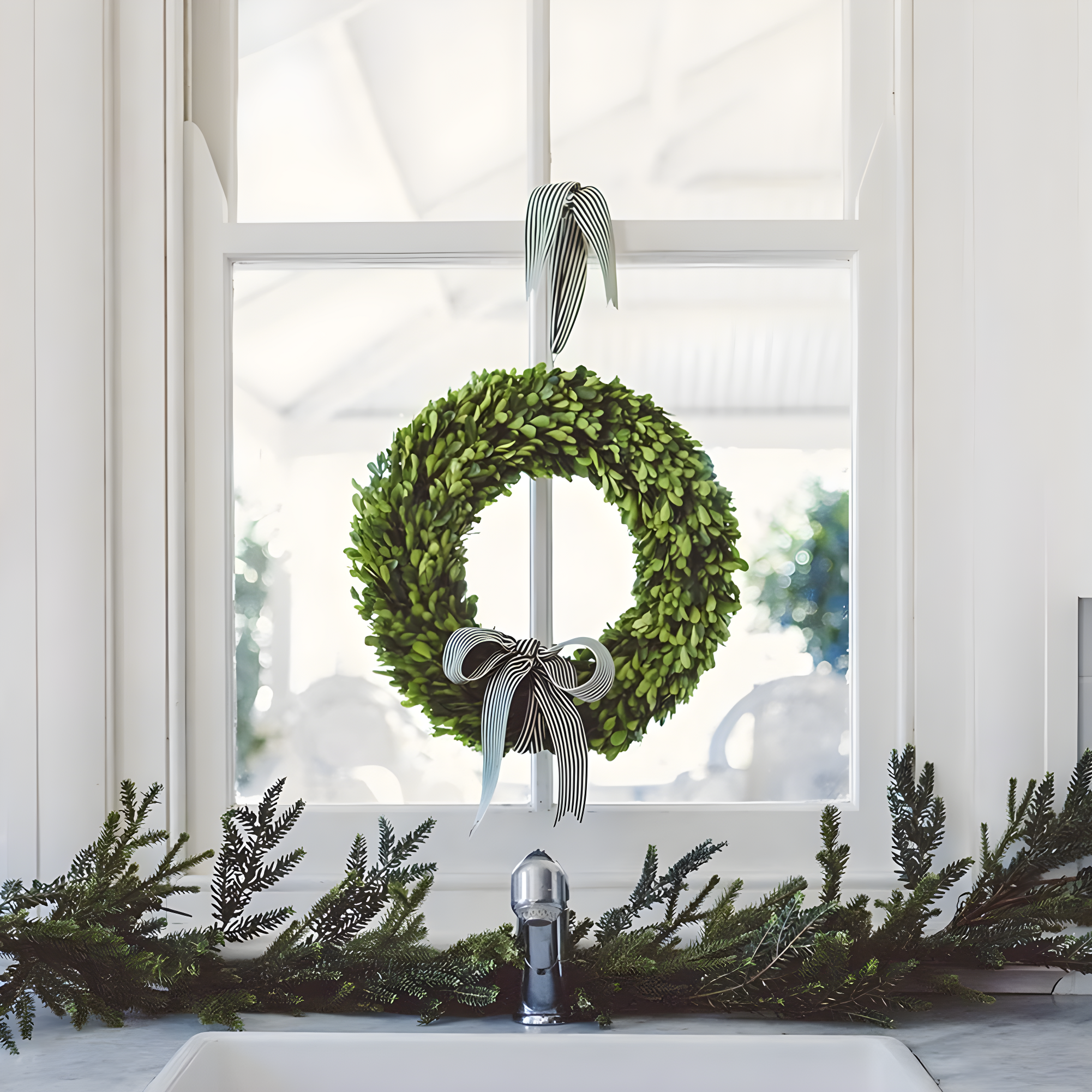 Alby Preserved Boxwood Real Greenery Wreath