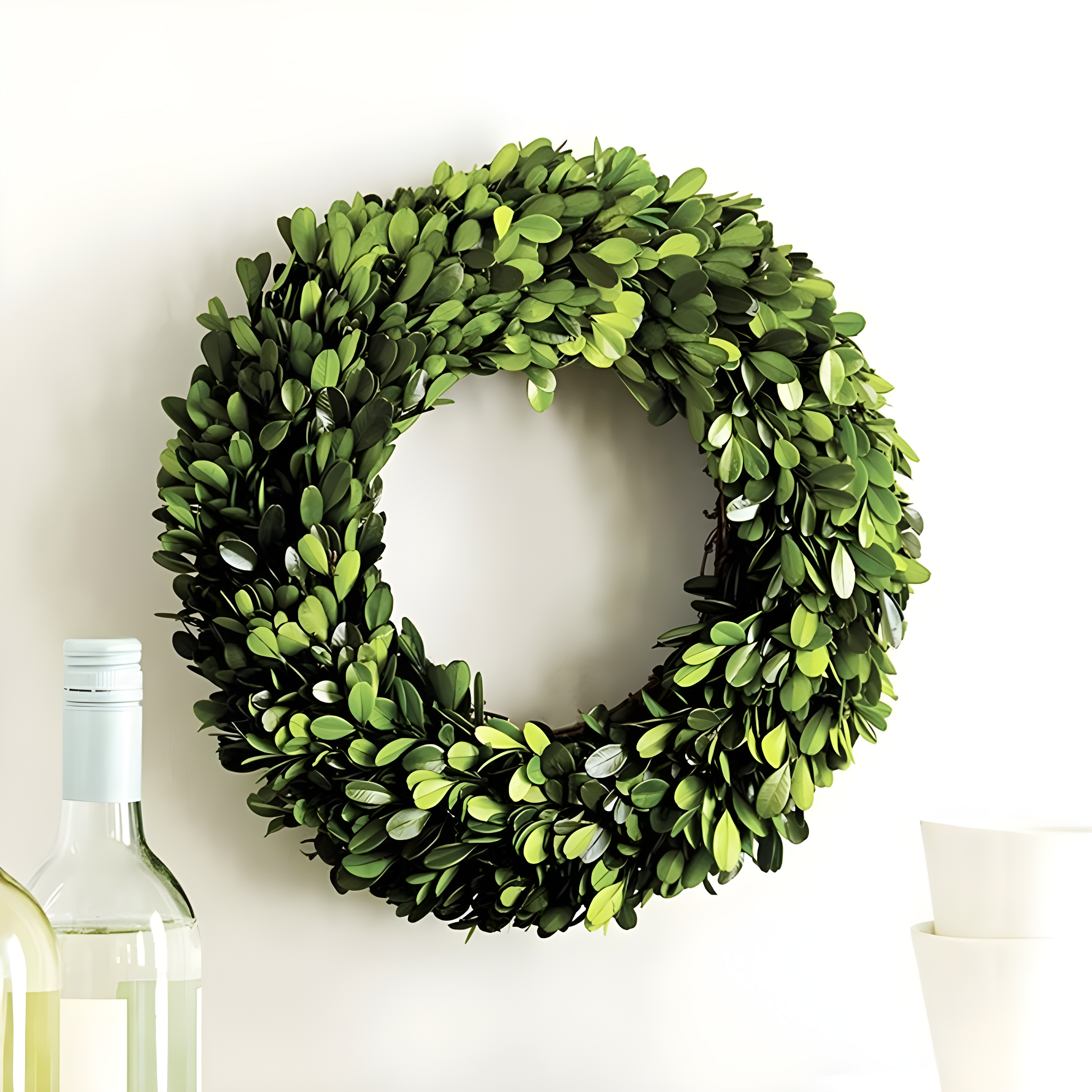 Alby Preserved Boxwood Real Greenery Wreath