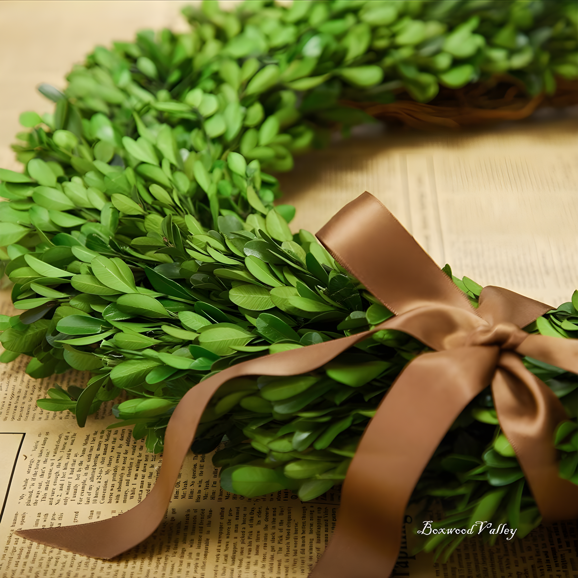Alby Preserved Boxwood Real Greenery Wreath
