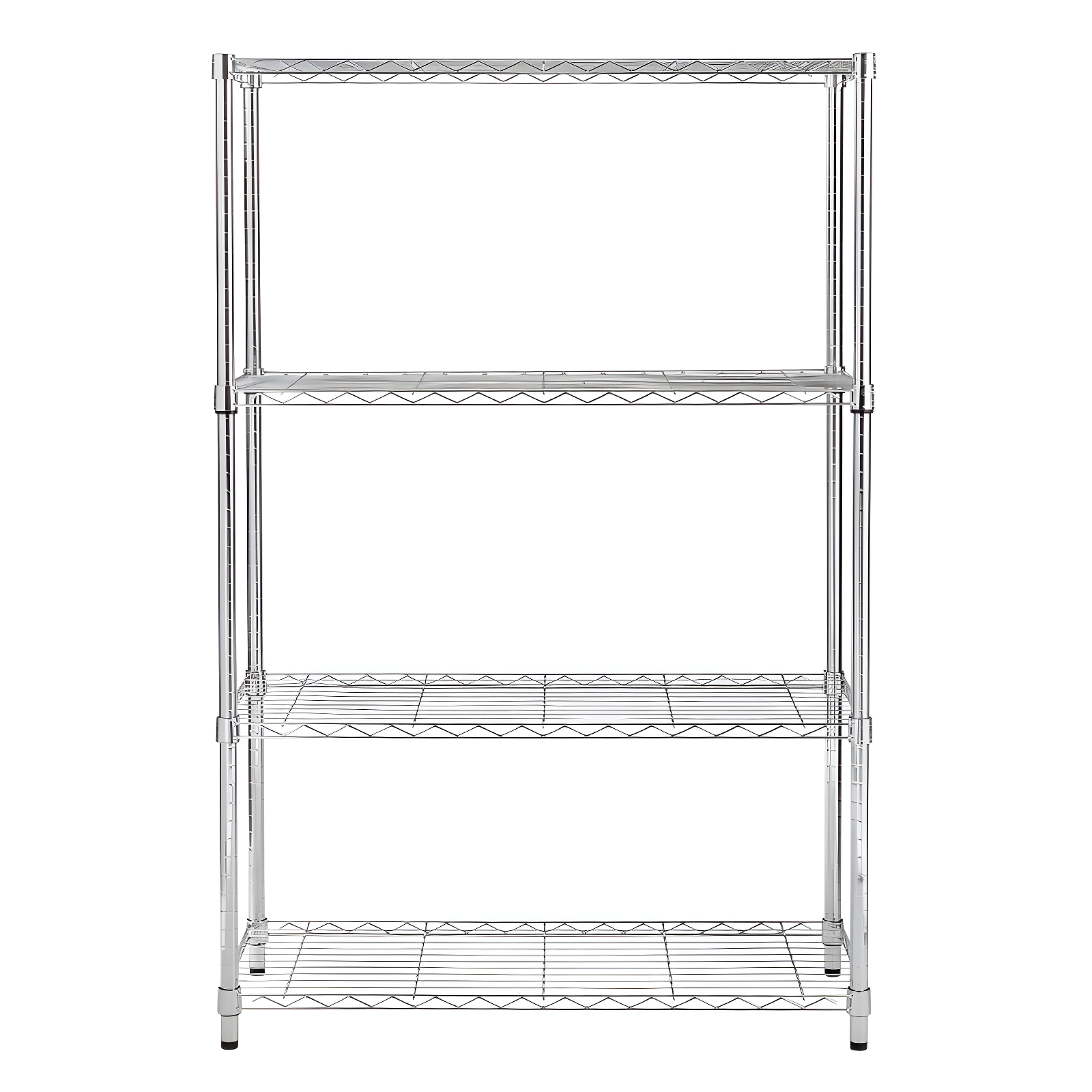 Honey-Can-Do 4 Tier 250lb per shelf Shelving Unit Chrome: Steel Wire Storage, 54" H x 36" W x 14" D, Universal Utility Shelves