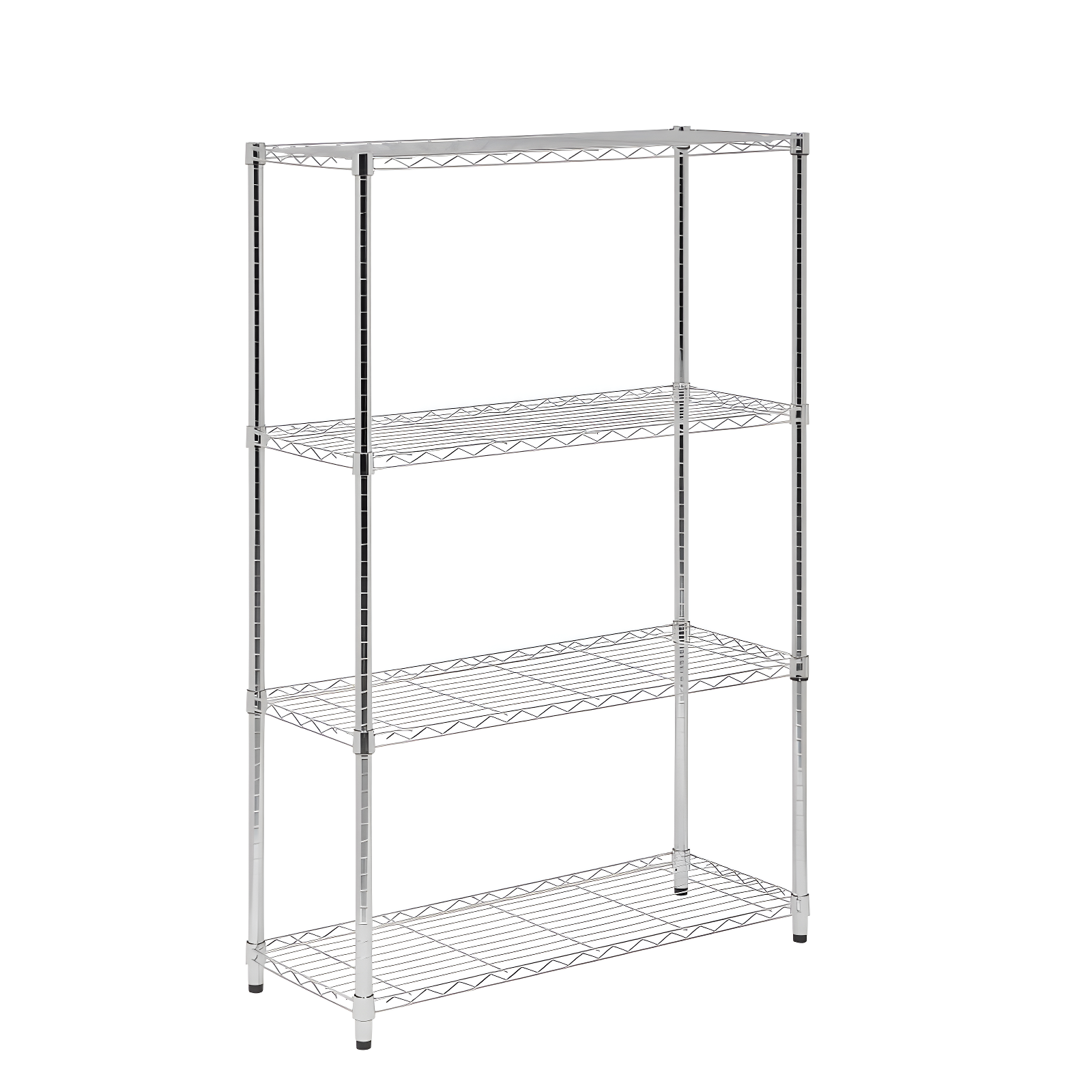 Honey-Can-Do 4 Tier 250lb per shelf Shelving Unit Chrome: Steel Wire Storage, 54" H x 36" W x 14" D, Universal Utility Shelves