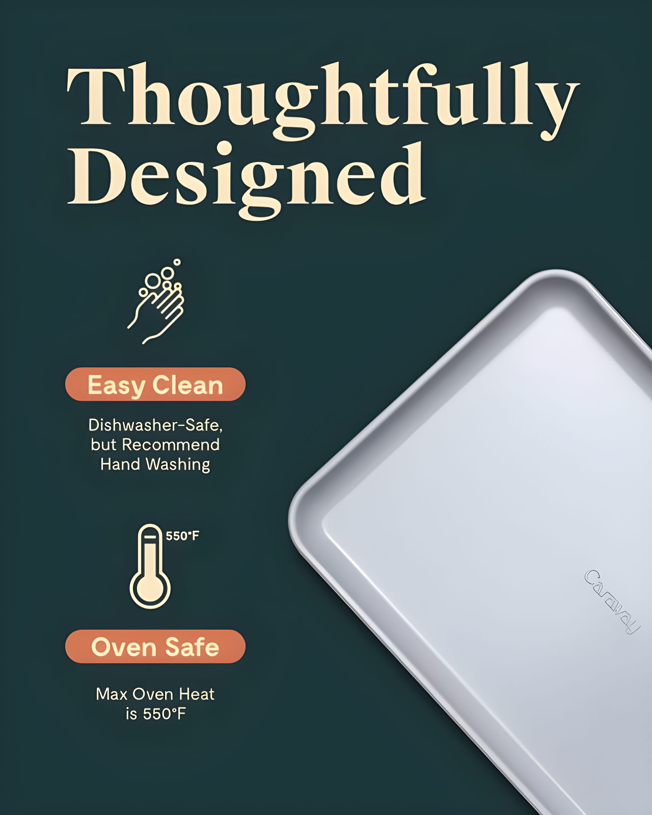 Caraway Non-Stick Ceramic Medium Baking Sheet in Grey