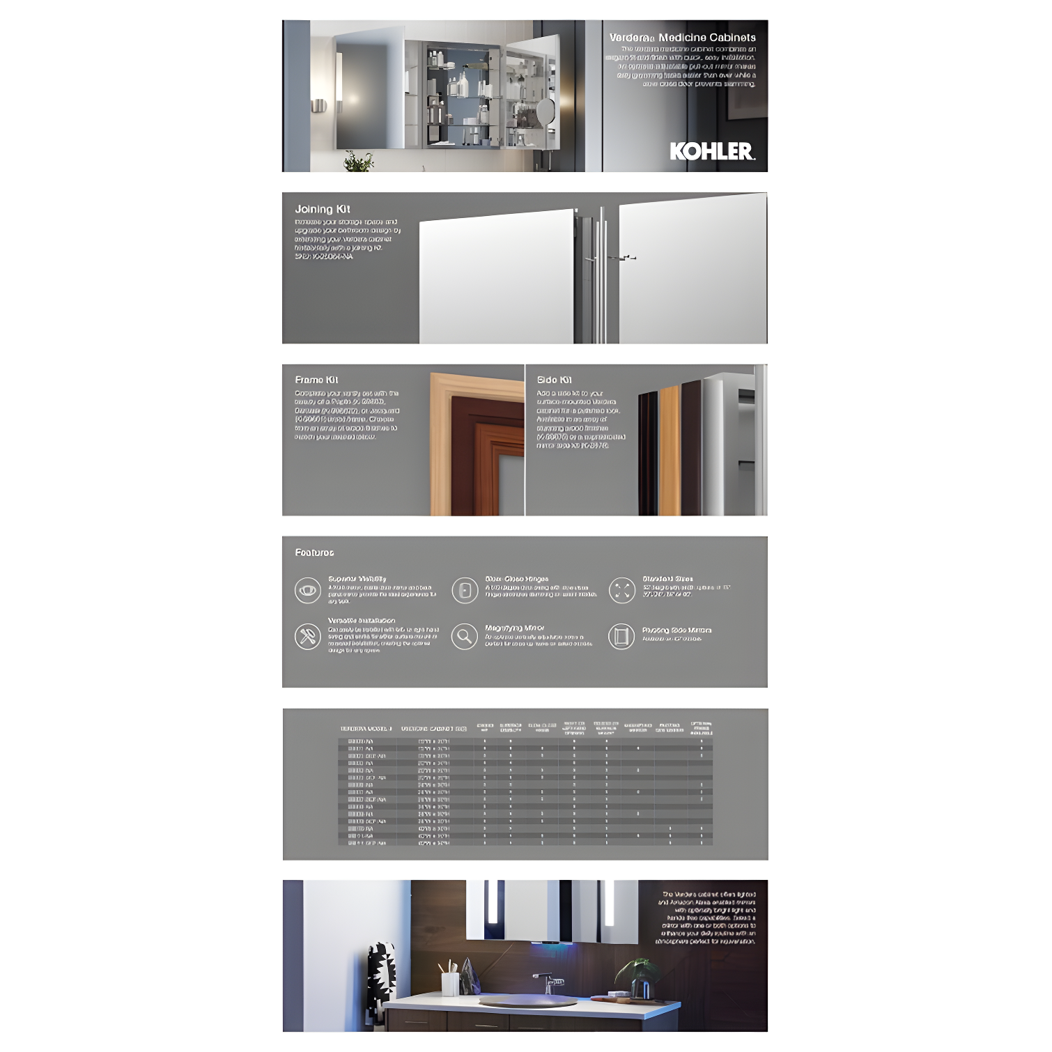 Verdera® Recessed or Surface Mount Frameless Medicine Cabinet with 3 Adjustable Shelves