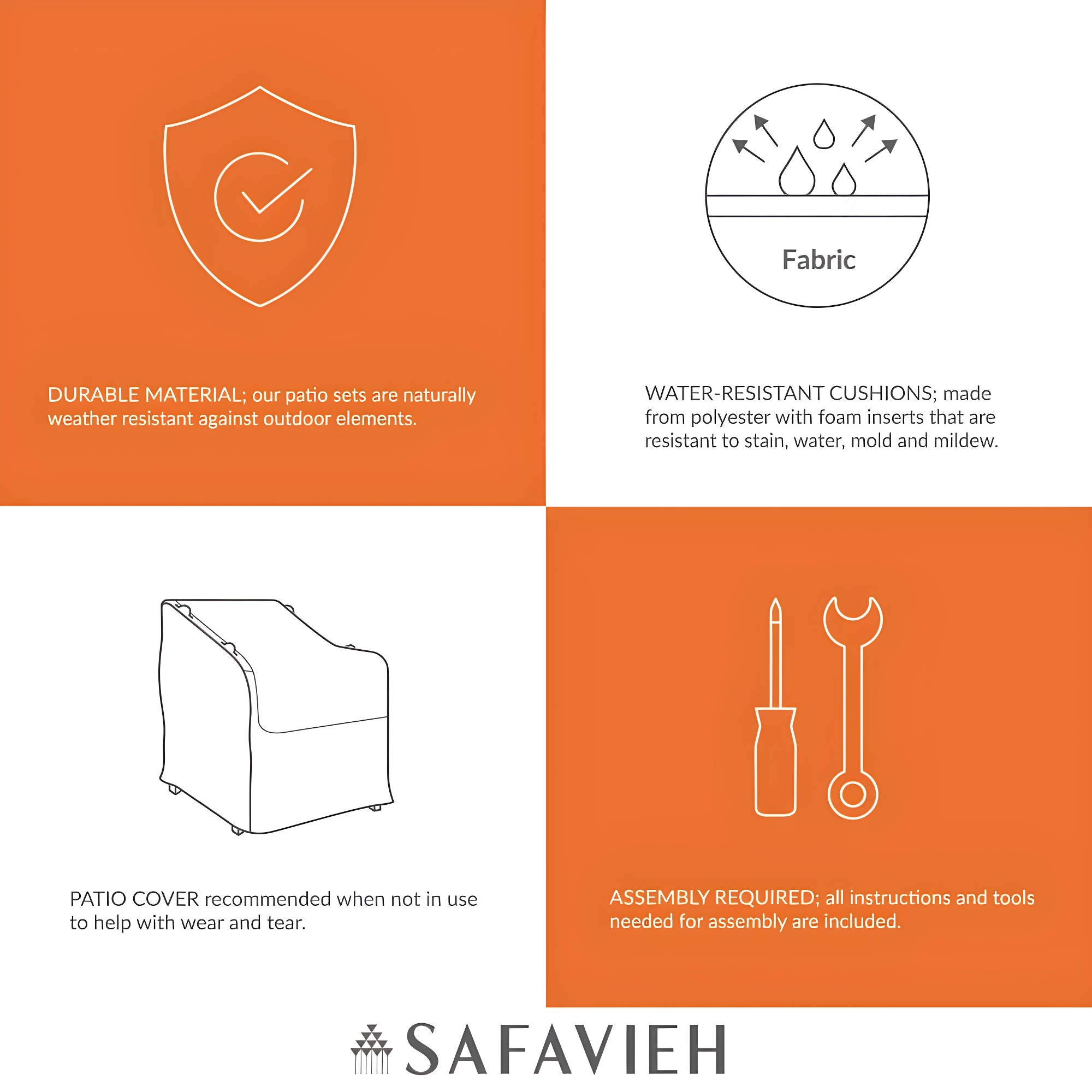 Safavieh Hailee 8 - Person Rectangular Outdoor Dining Set with Cushions