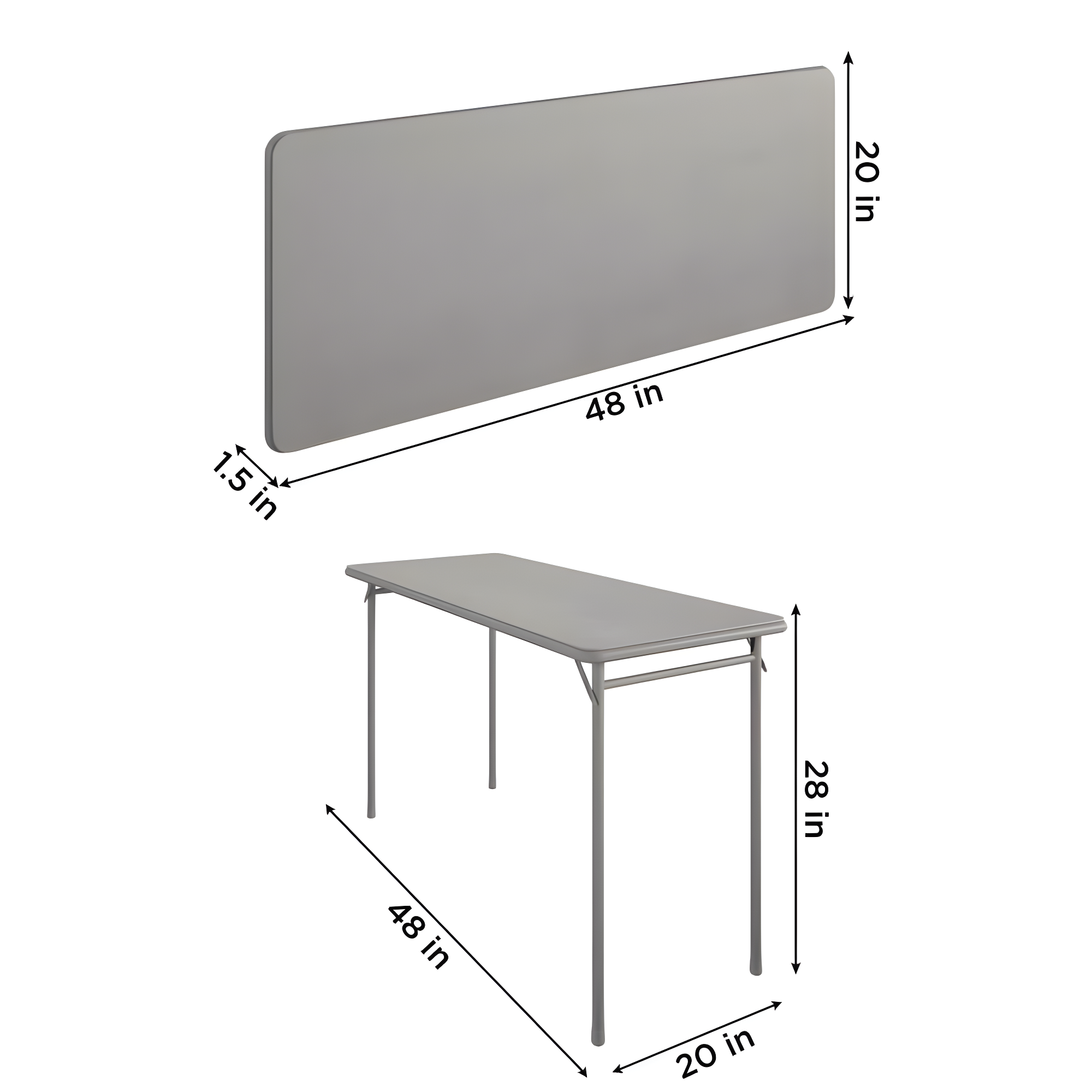 COSCO 20" x 48" Vinyl Top Serving Folding Table