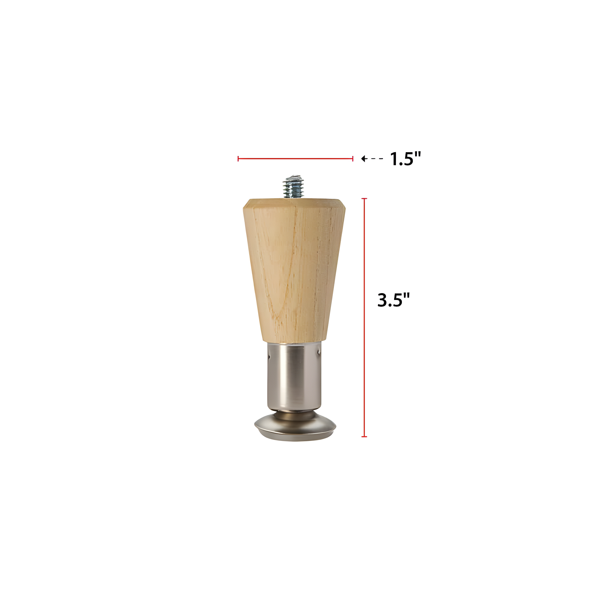 Leg Tbl 7/8-1-1/2X4In Hdw Sld WADDELL MFG CO Wood Table Legs 2504 Smooth Sanded