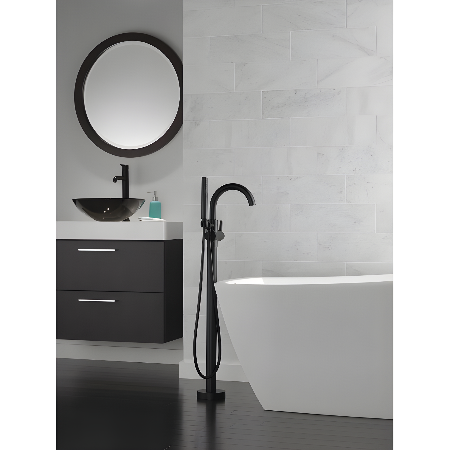 Trinsic Single Handle Floor Mounted Freestanding Tub Filler