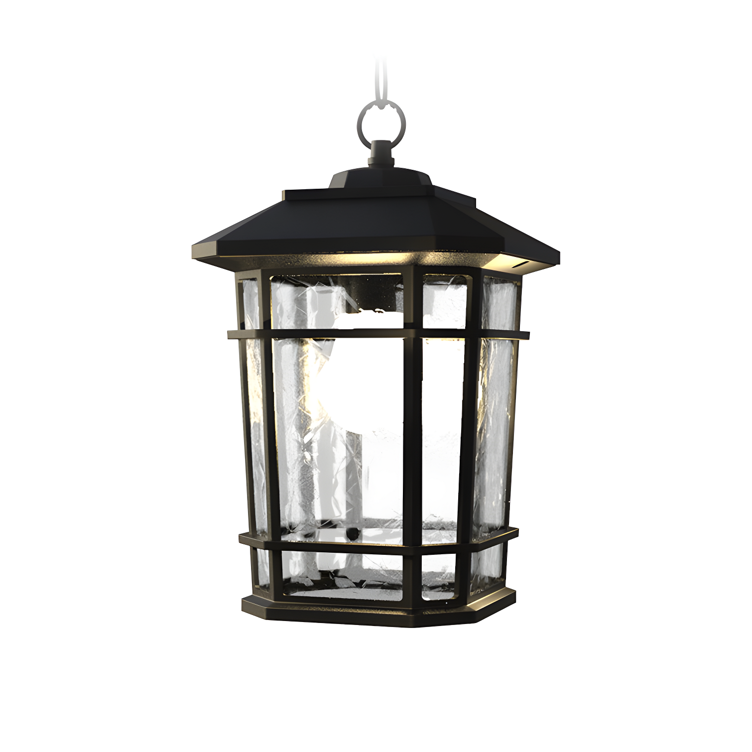 Williams 1- Light Black 14" H Glass Outdoor Hanging Lantern (Bulb Included)