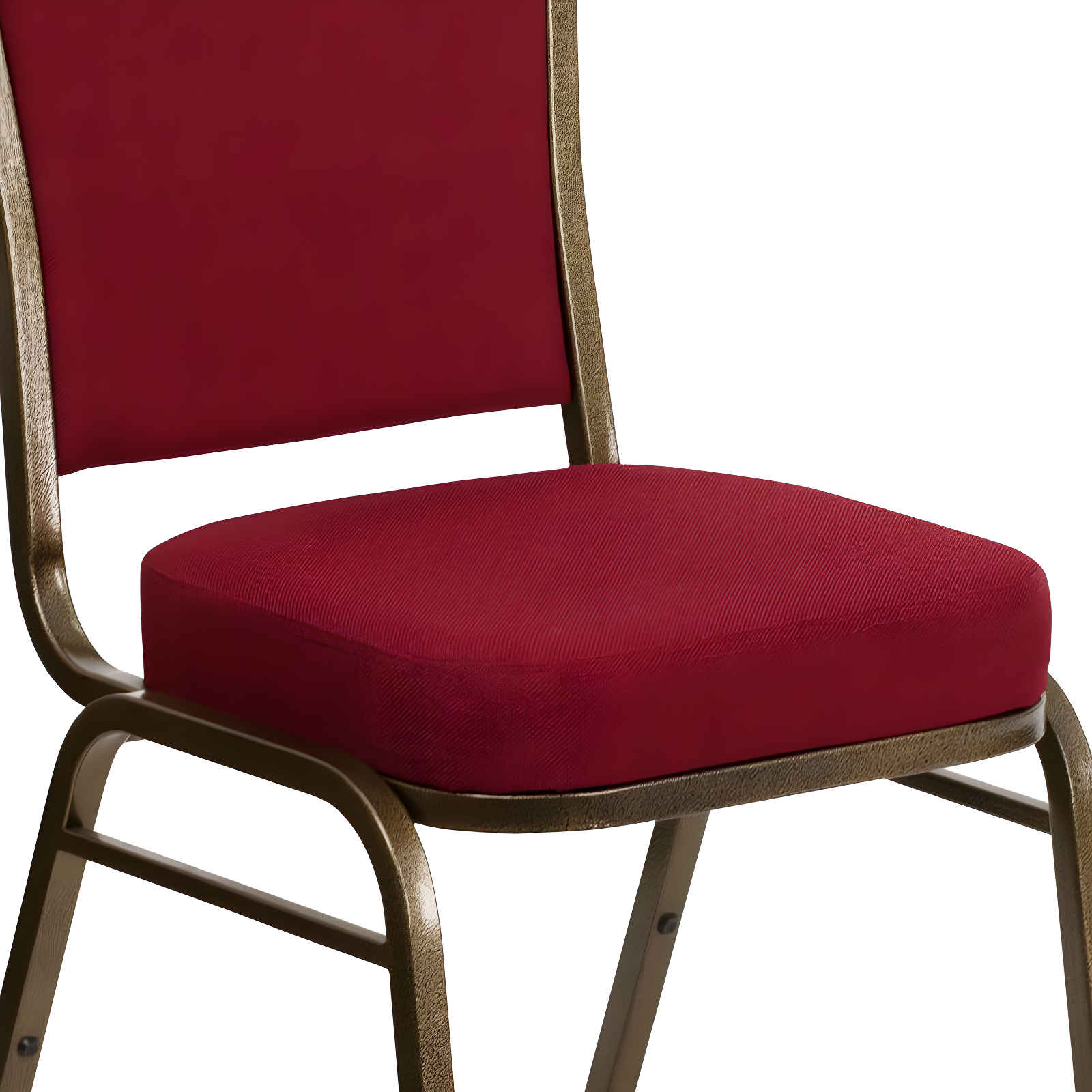 Flash Furniture HERCULES Series Crown Back Stacking Banquet Chair in Burgundy Fabric - Gold Vein Frame