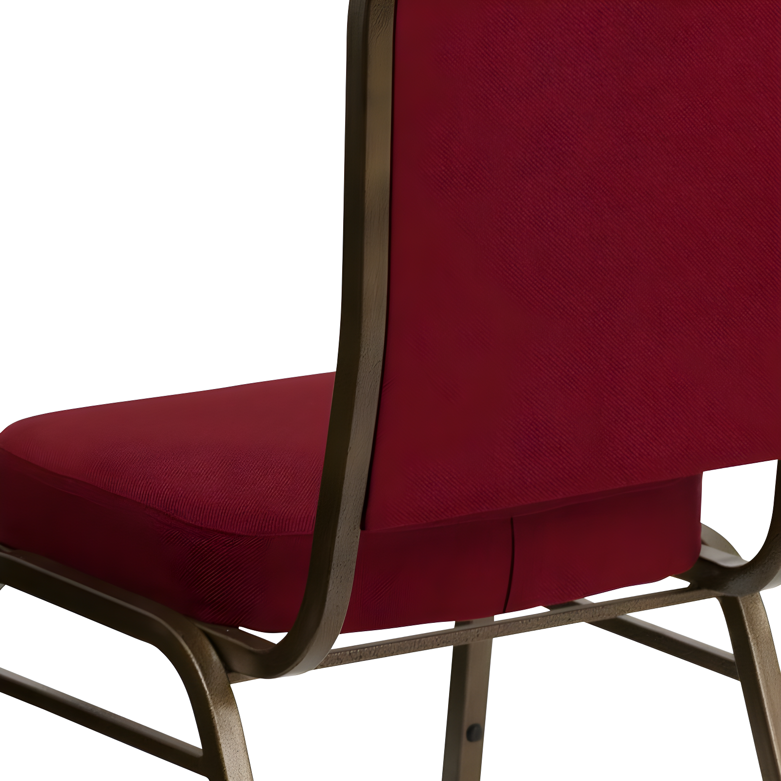 Flash Furniture HERCULES Series Crown Back Stacking Banquet Chair in Burgundy Fabric - Gold Vein Frame