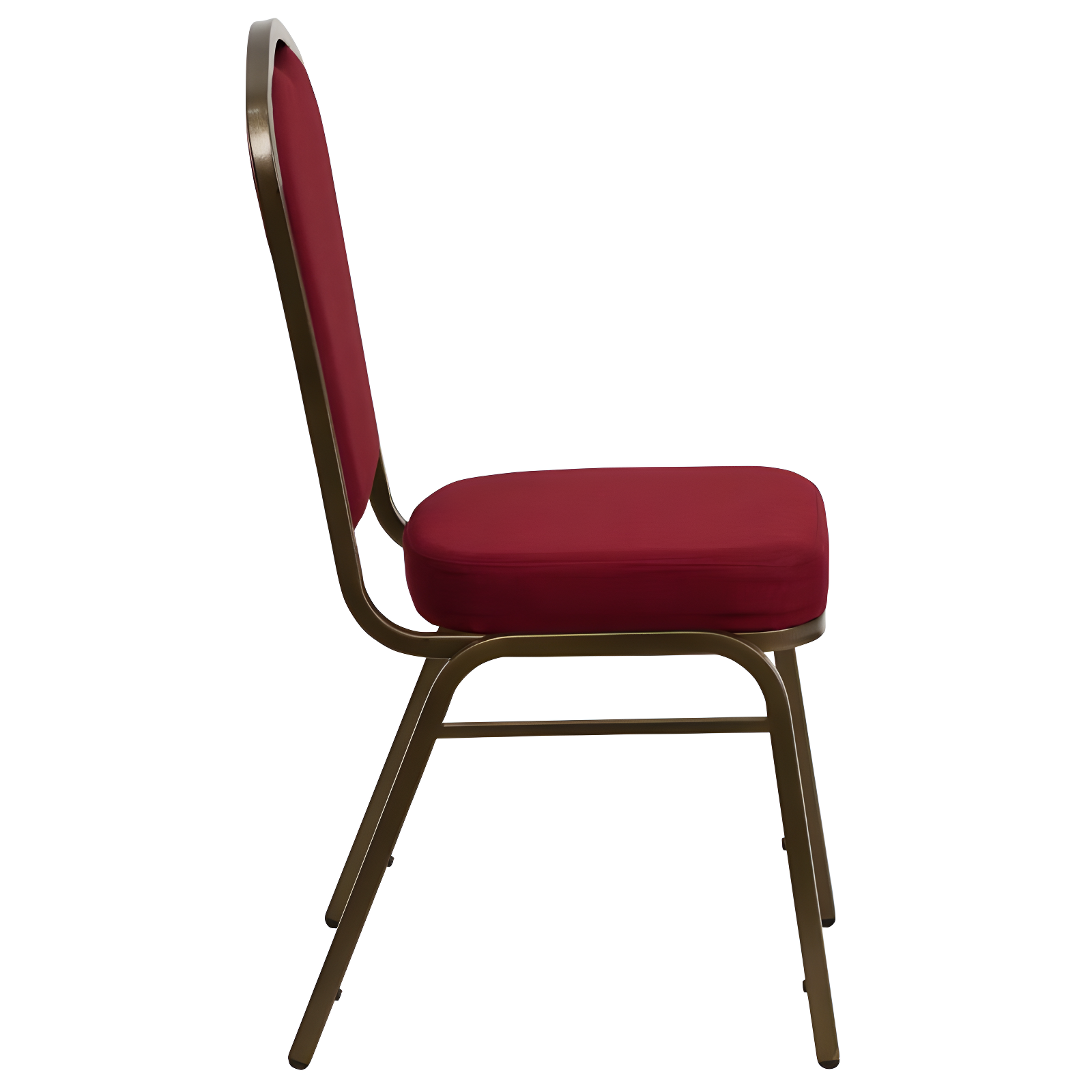Flash Furniture HERCULES Series Crown Back Stacking Banquet Chair in Burgundy Fabric - Gold Vein Frame