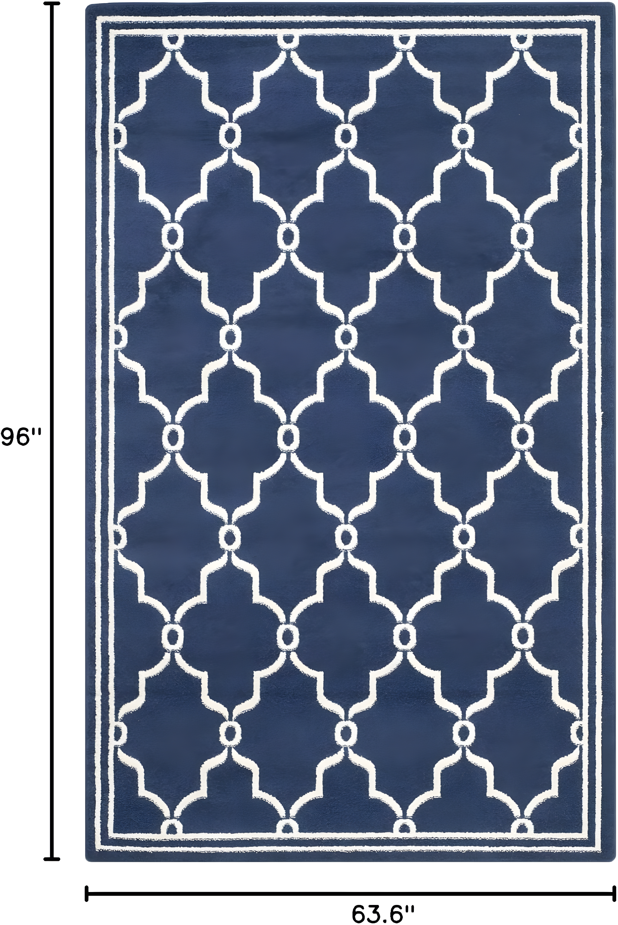 Amherst AMT414 Power Loomed Indoor Area Rug - Navy/Beige - 5'3"x8' - Safavieh