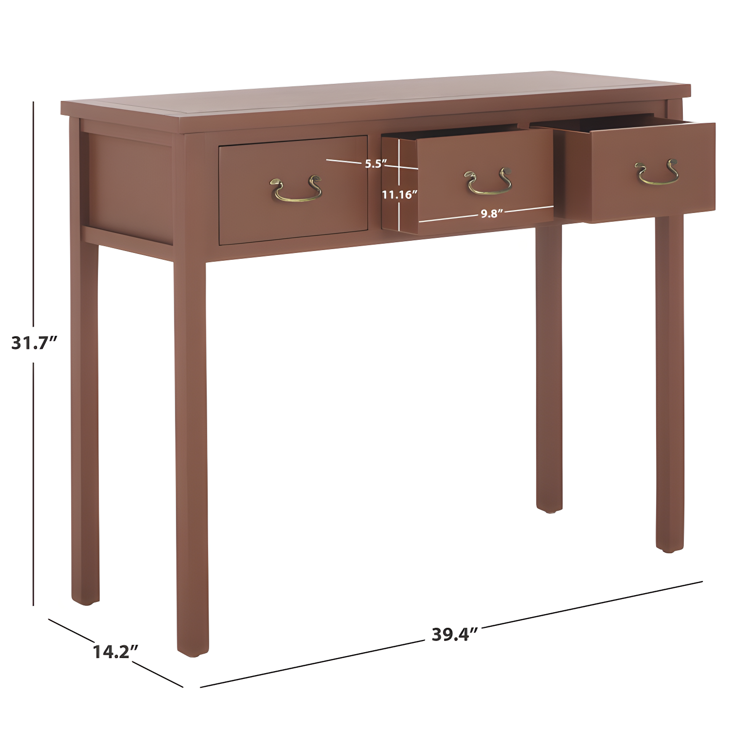 Winston Porter Tabresha 33'' Solid Wood Console Table