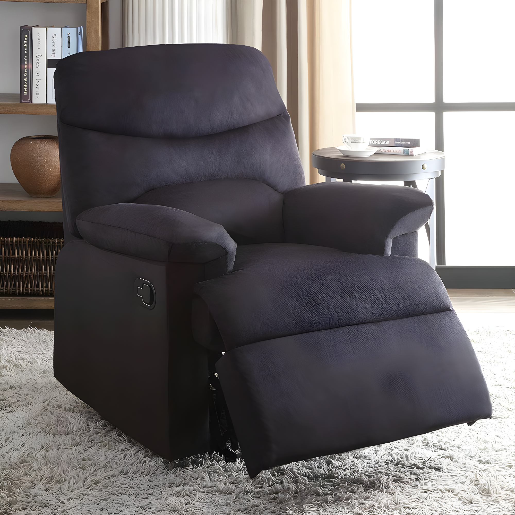 Oakwood Woven Fabric Recliner, Black