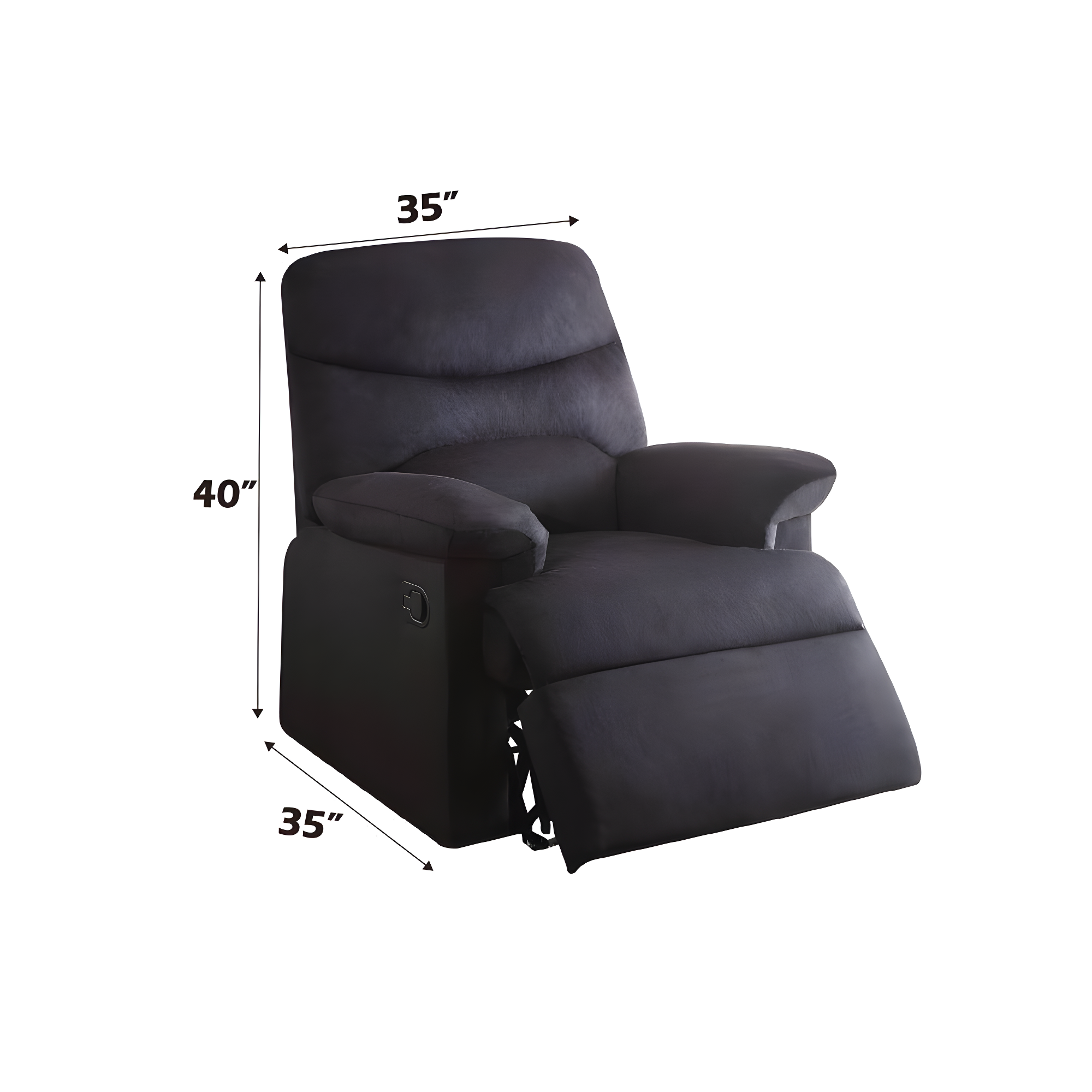 Oakwood Woven Fabric Recliner, Black
