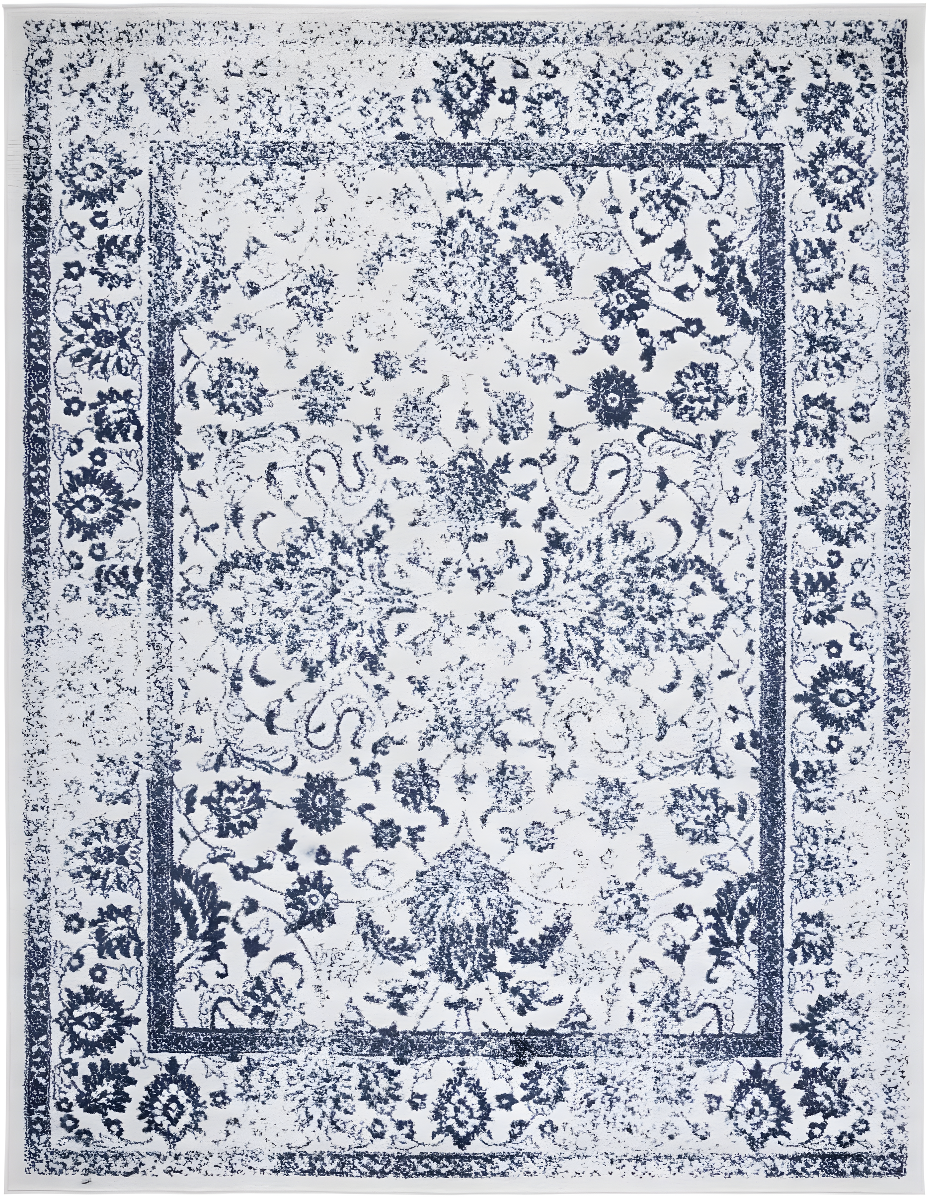 Adirondack ADR109 Machine Made Indoor Area Rug - Ivory/Navy - 8'x10' - Safavieh