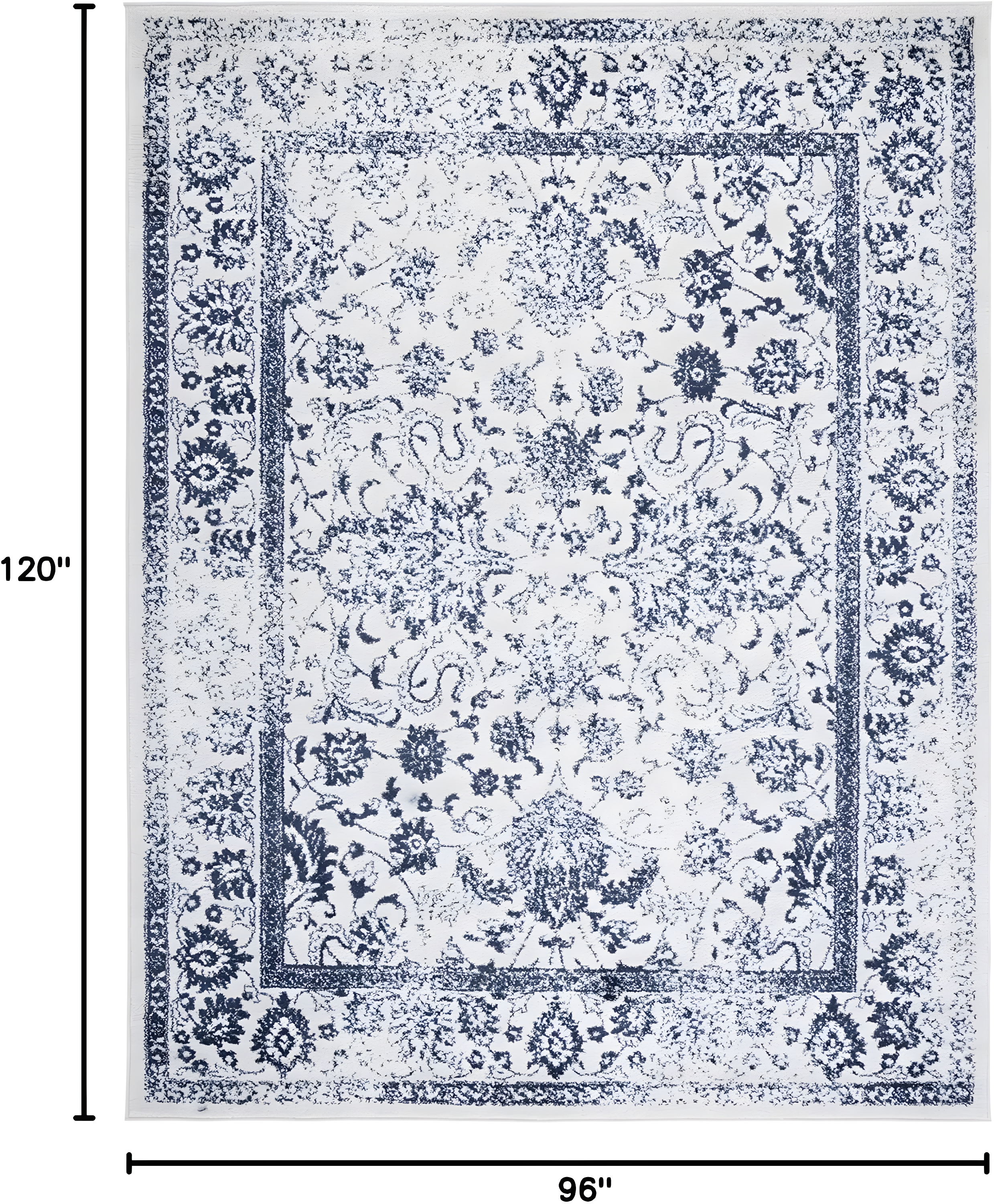 Adirondack ADR109 Machine Made Indoor Area Rug - Ivory/Navy - 8'x10' - Safavieh