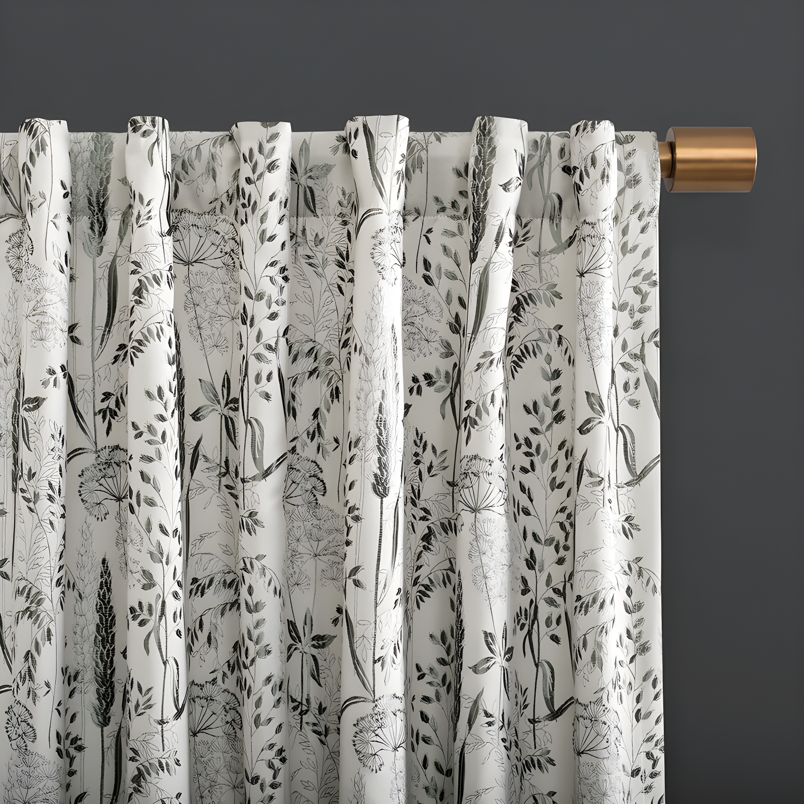 Scott Living Scott Living Aubry Shimmering Floral 100% Blackout Back Tab Curtain Panel